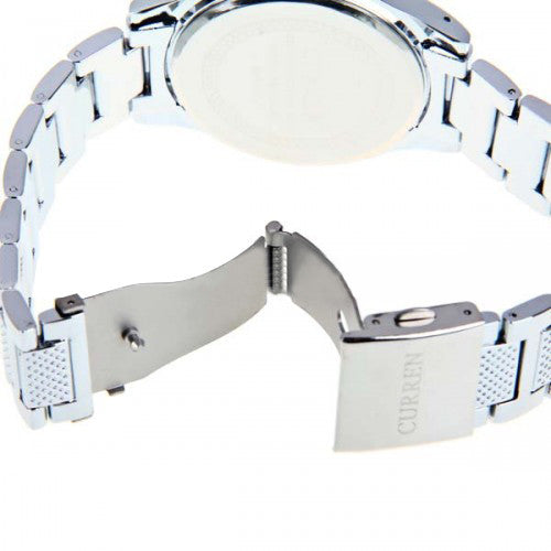 Curren Men's Chronograph with Stainless Steel Band (White 4.7cm Dial) - CUR006