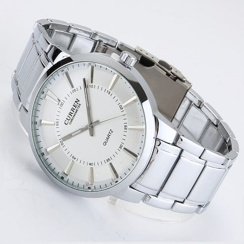 Curren Choronometer Quartz Stainless Steel Watch (Black 4.8cm Dial) - CUR121