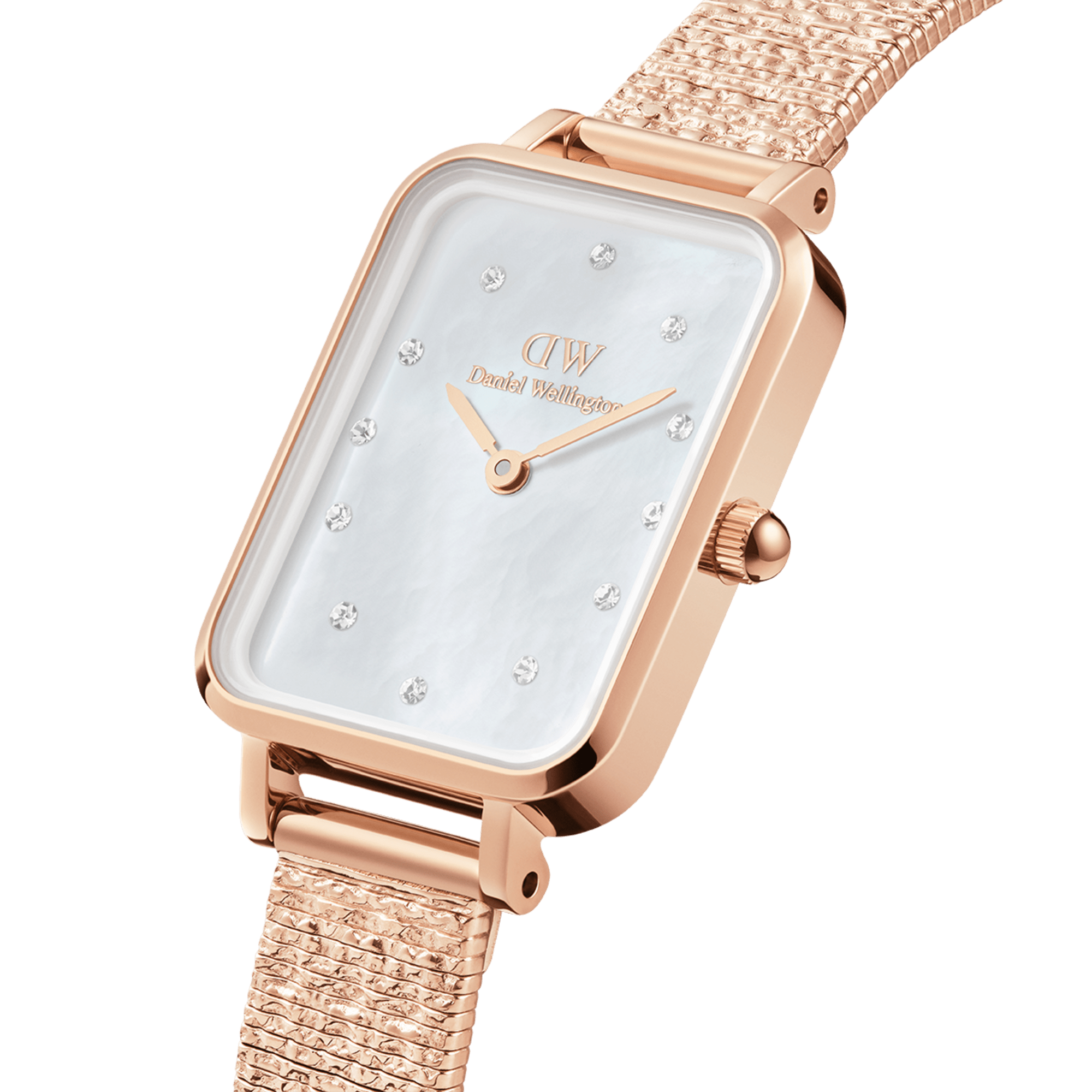 Quadro Lumine Pressed Piano White MoP Rose Gold
