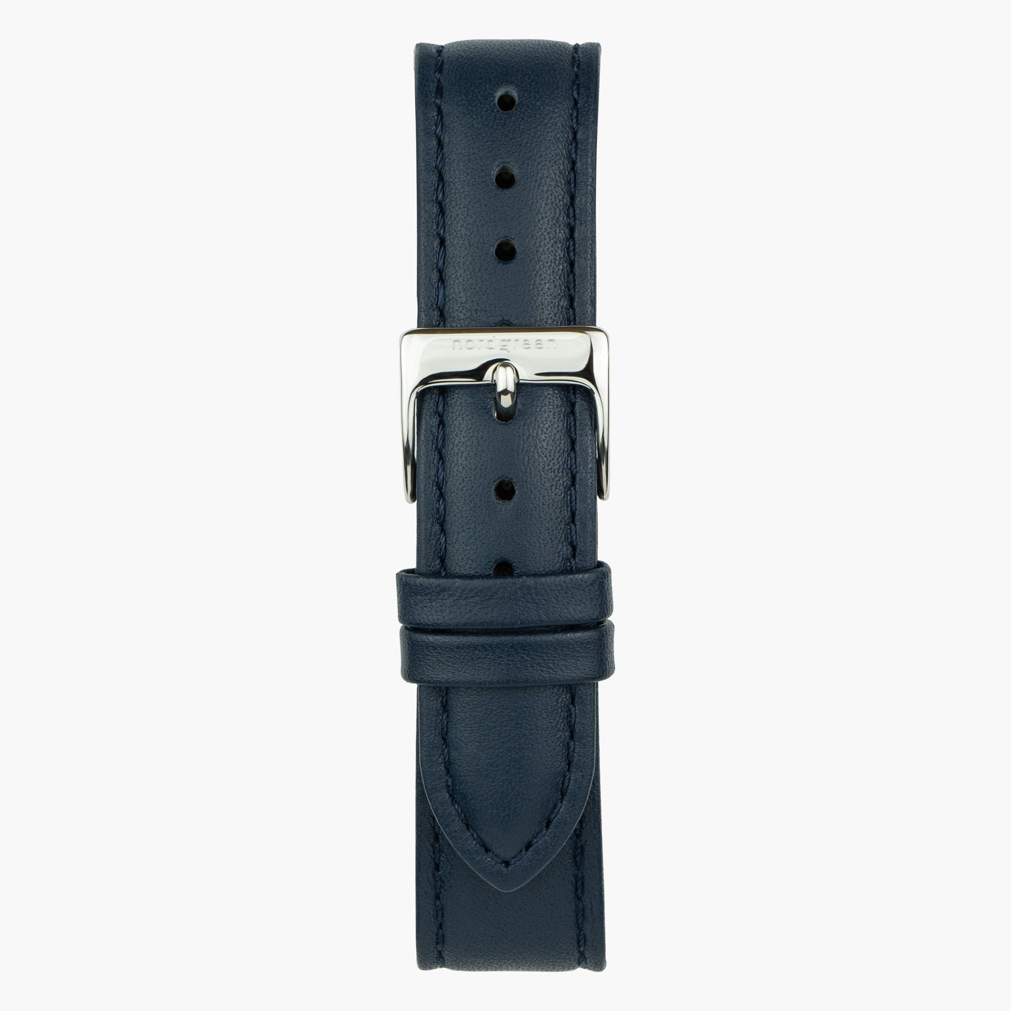 Navy Vegan Leather - Silver
