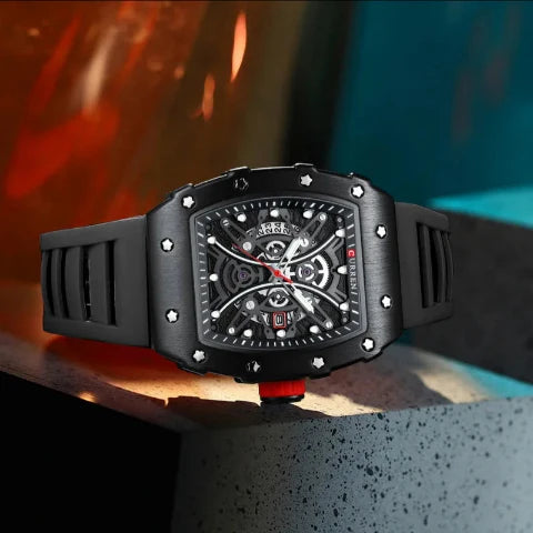 Curren New Square Waterproof Silicone Band Watch (Dial 4.4cm) - CUR230