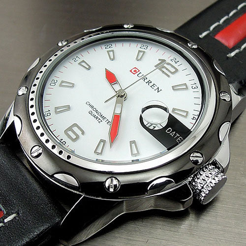Curren Men's Watch with Leather Band (4.3 cm Dial) - CUR115