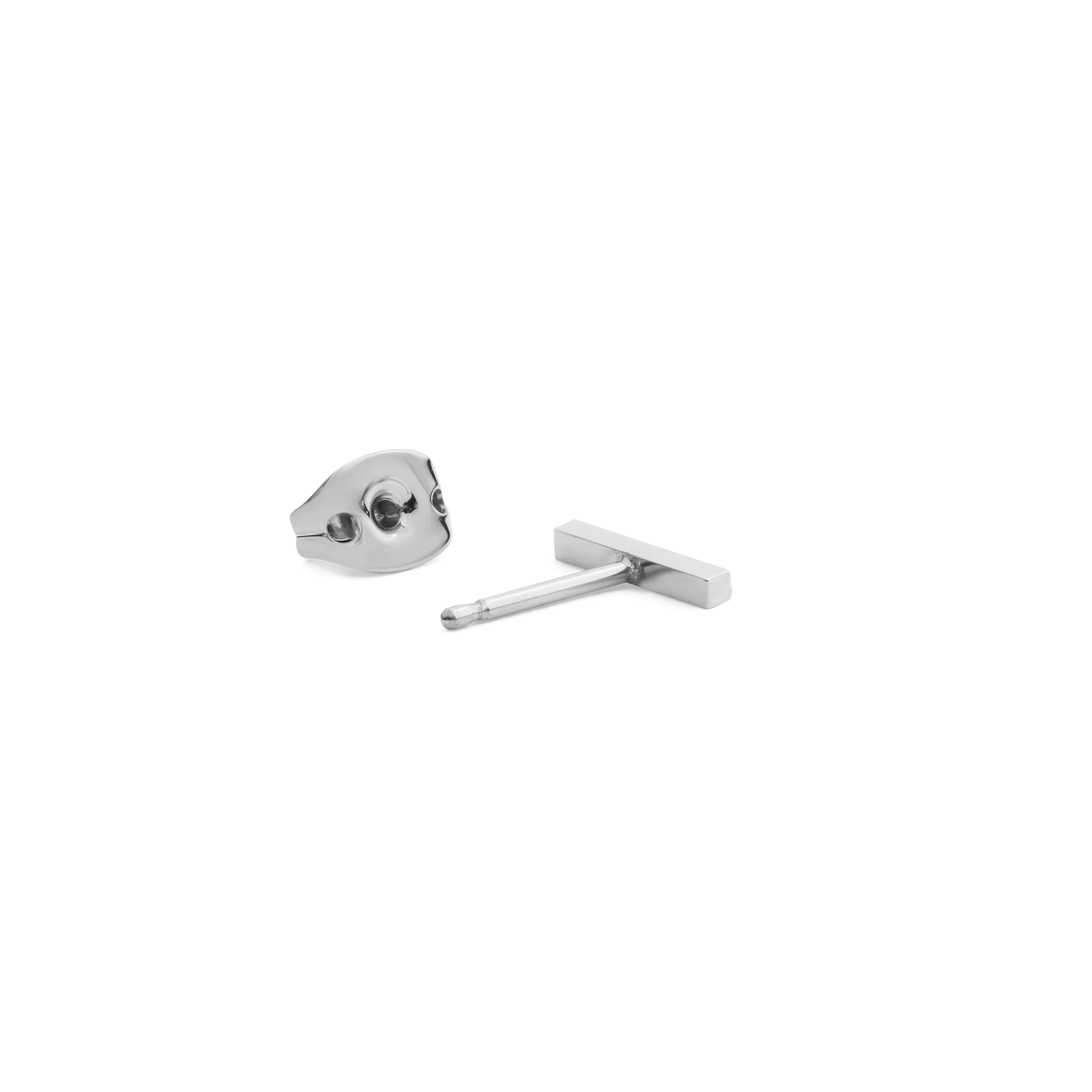 Crystal Bar Stud Silver