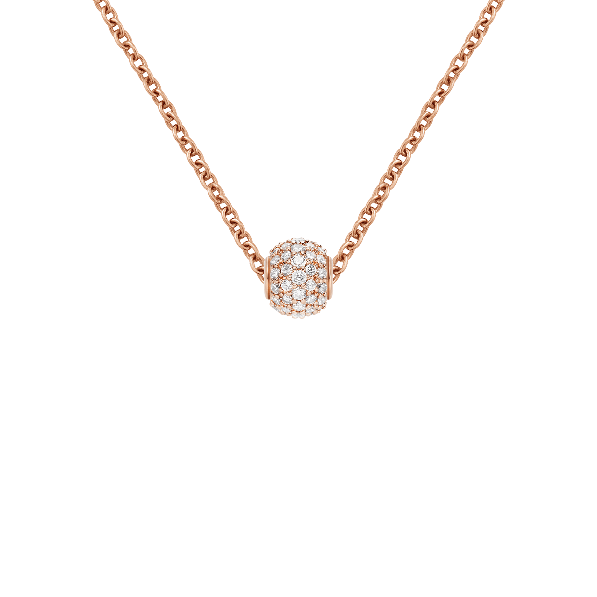Pavé Orb White Crystal Charm Rose Gold