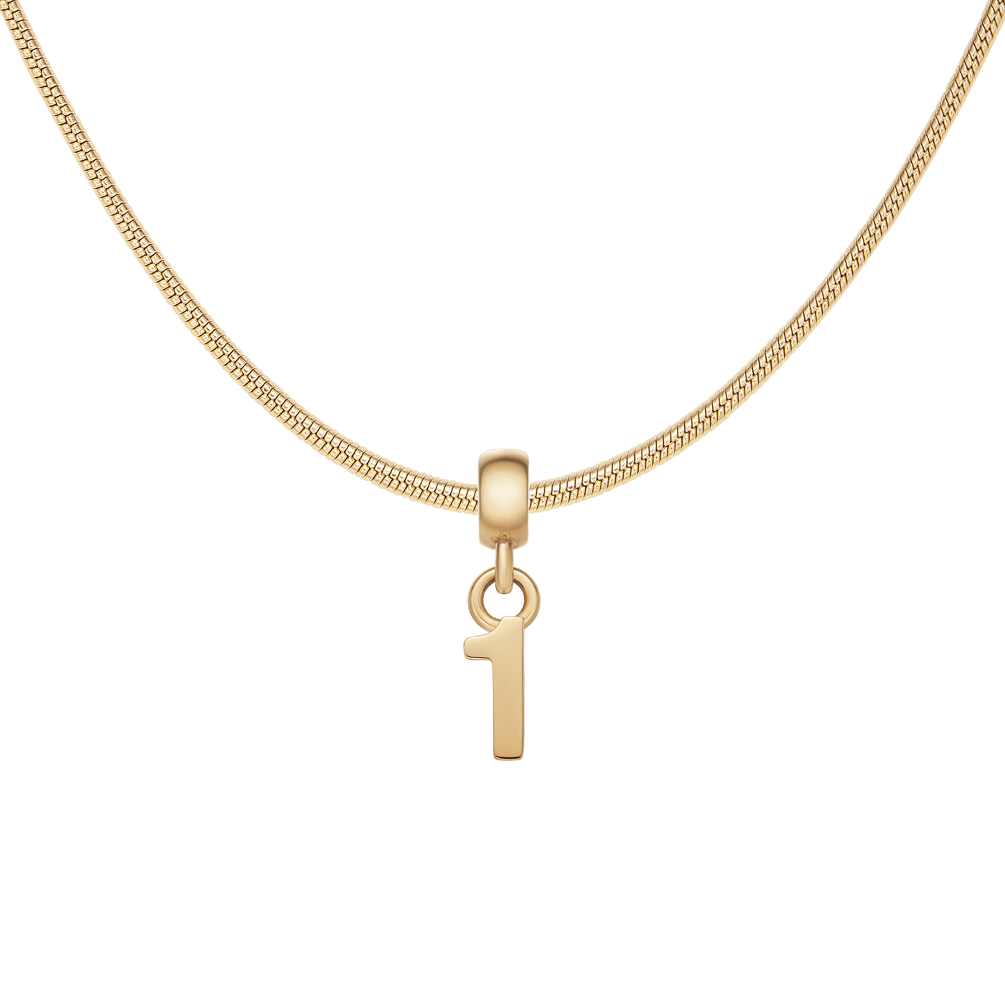 Number Gold Charm + Snake Necklace G