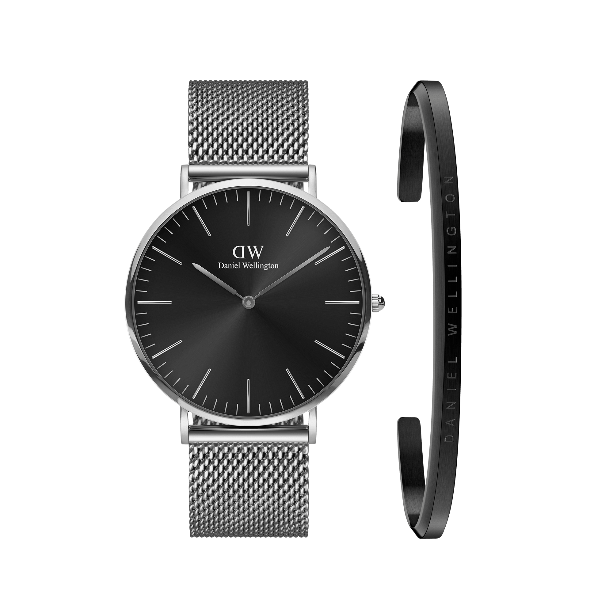 Classic Mesh Onyx + Classic Bracelet Silver
