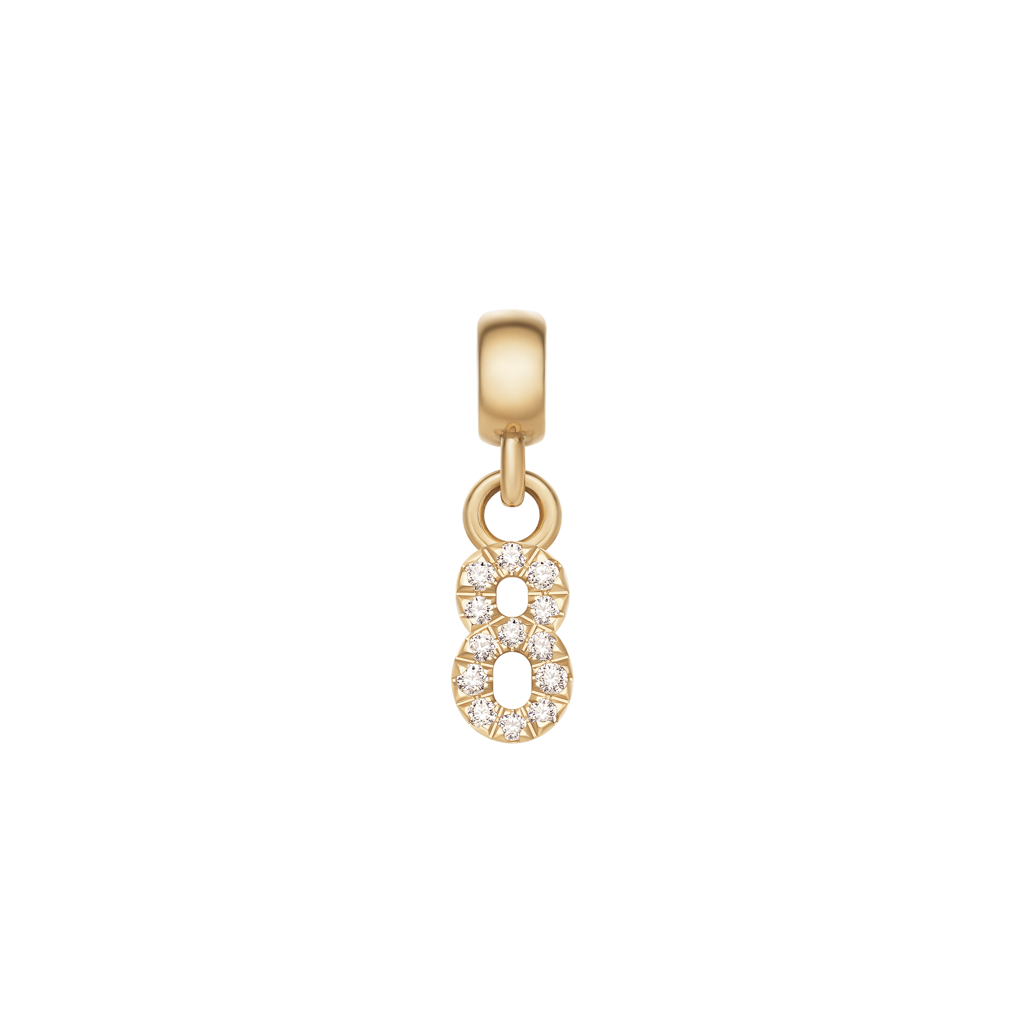 Crystal Number Charm Gold