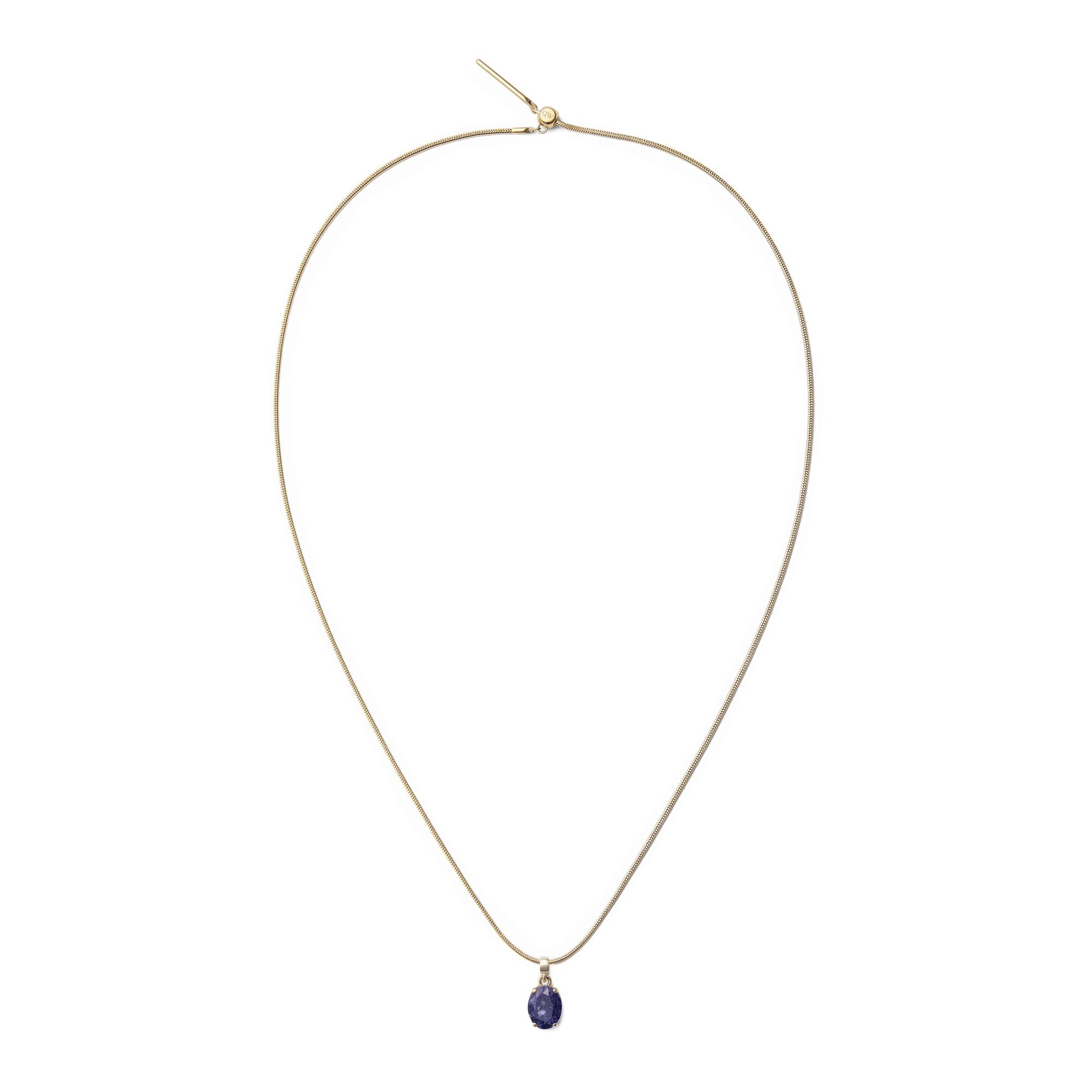 Blue Spot Oval Gold Charm