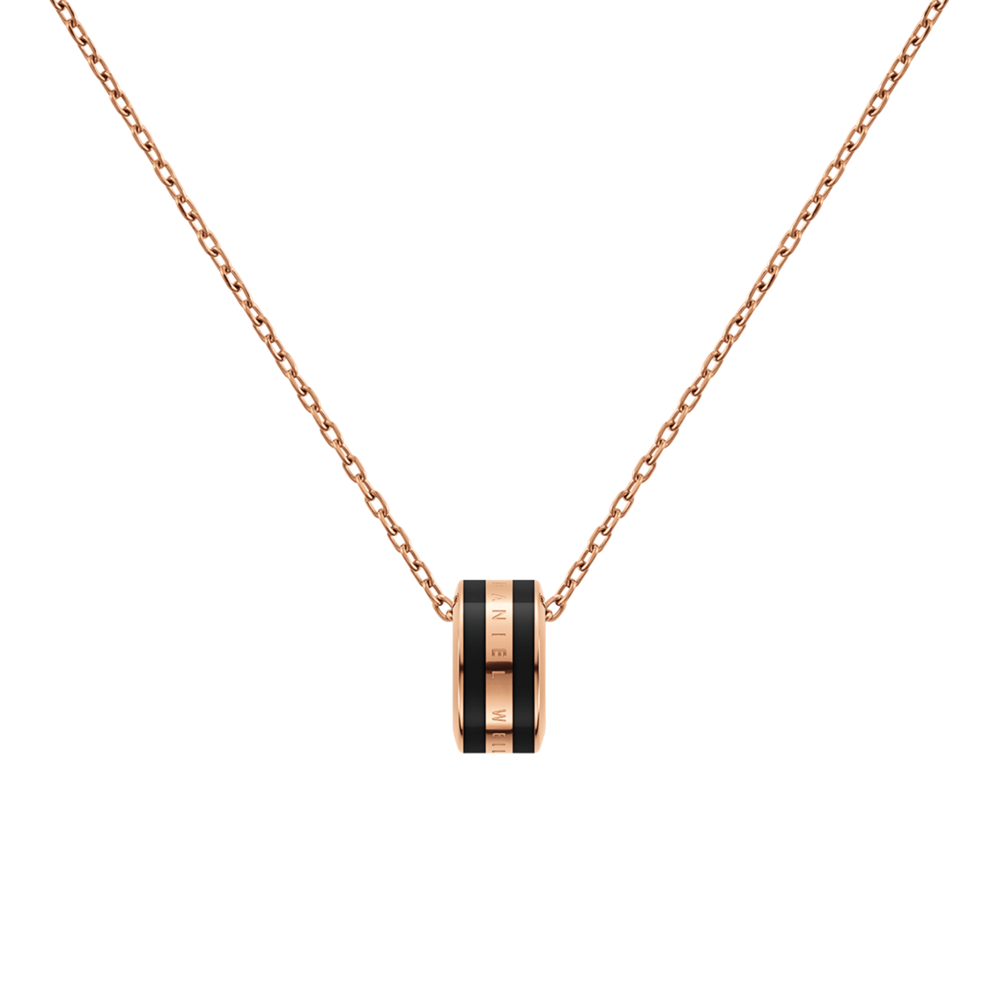 Emalie Necklace Rose Gold Black