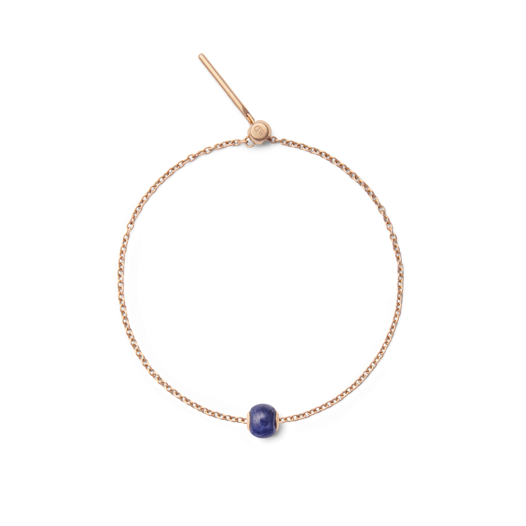 Blue Spot Orb Rose Gold Charm