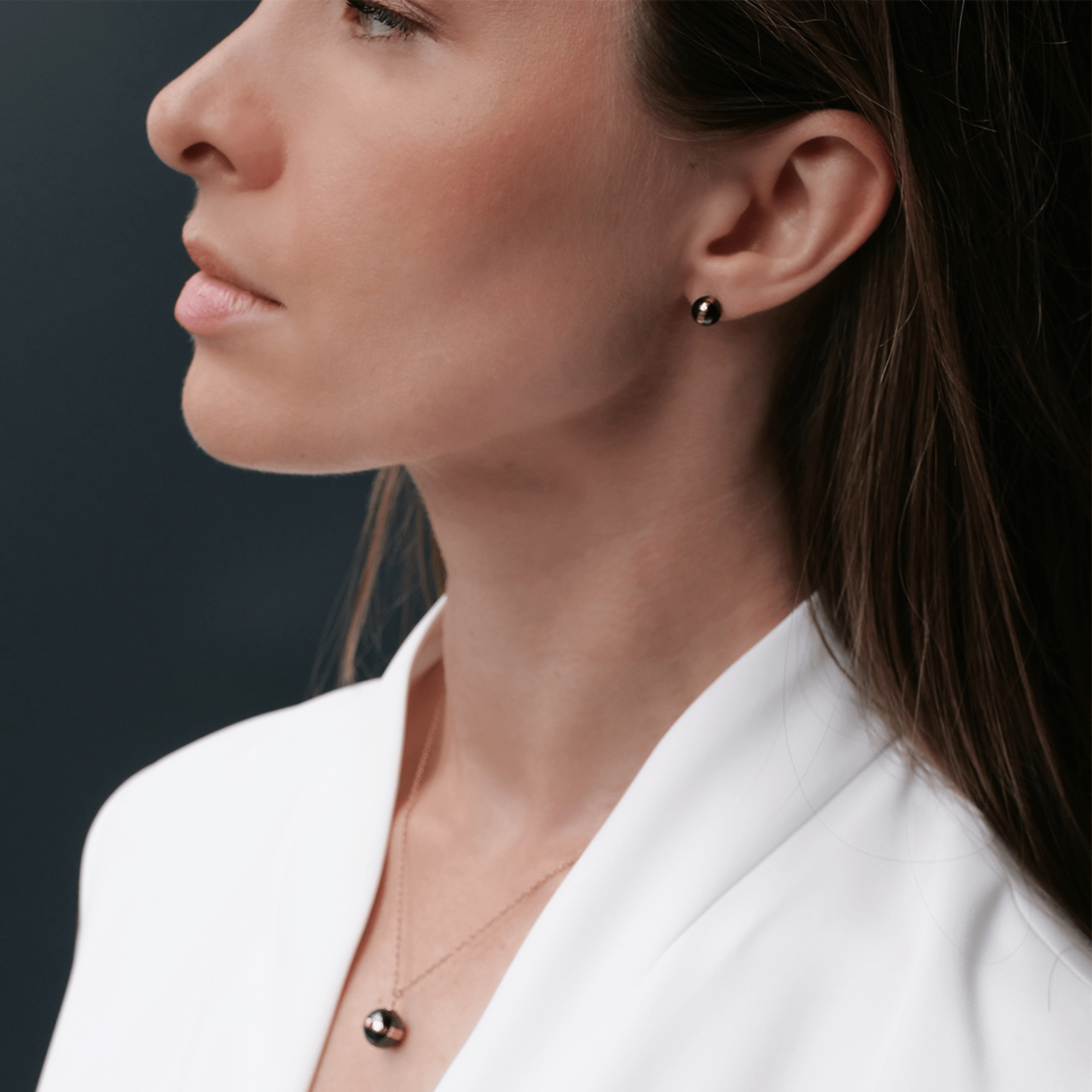 Aspiration Earrings Rose Gold Black