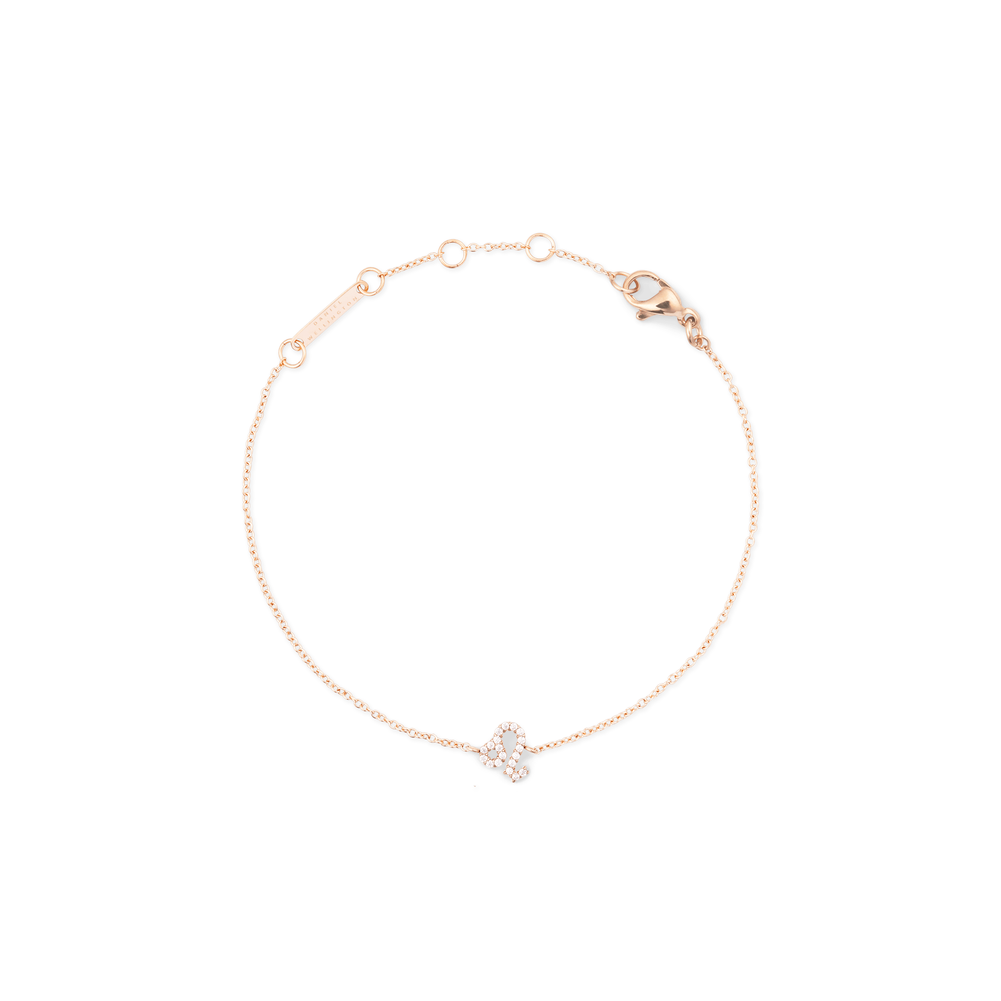 Crystal Zodiac Chain Bracelet Rose Gold