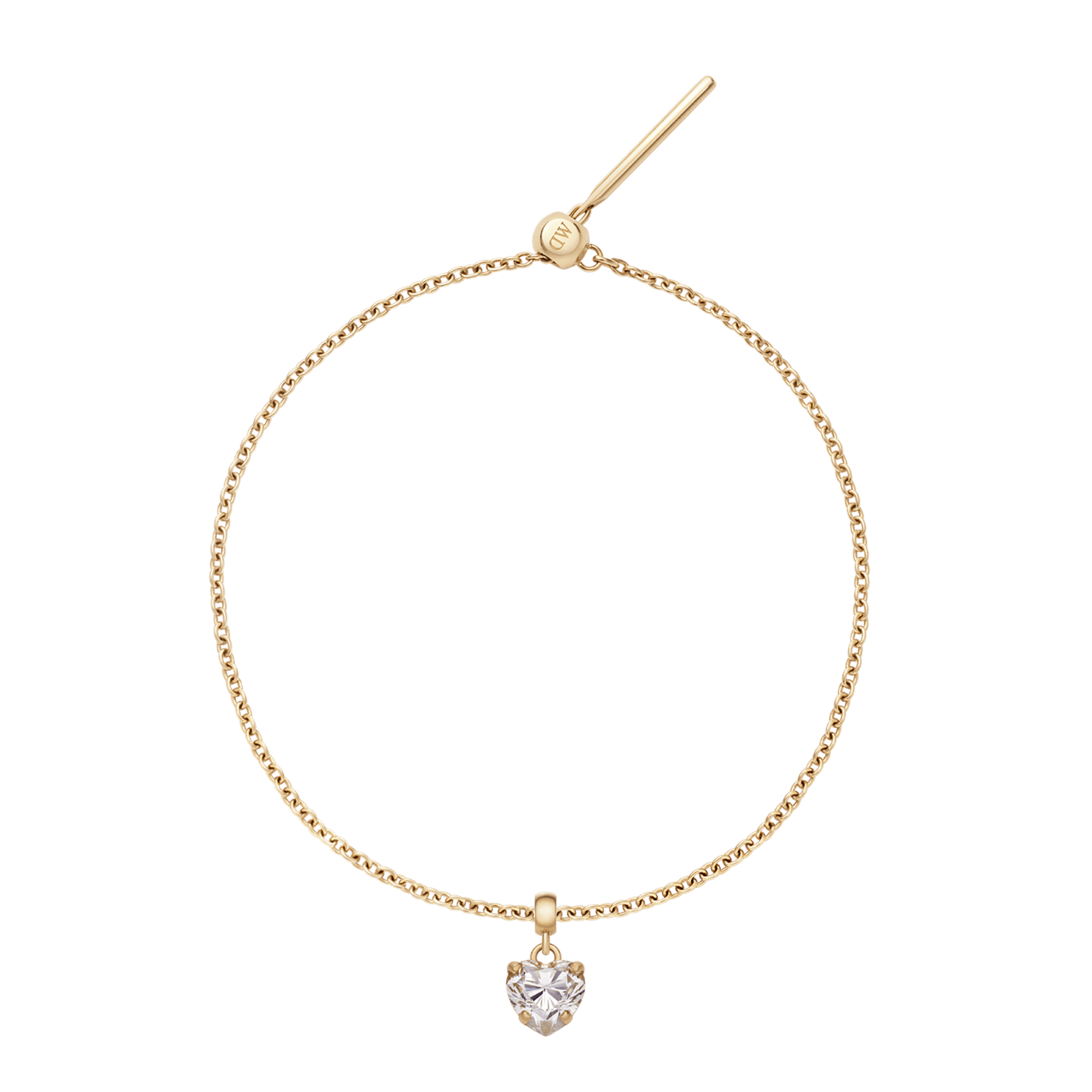 Heart Crystal White Charm + Chain Bracelet G