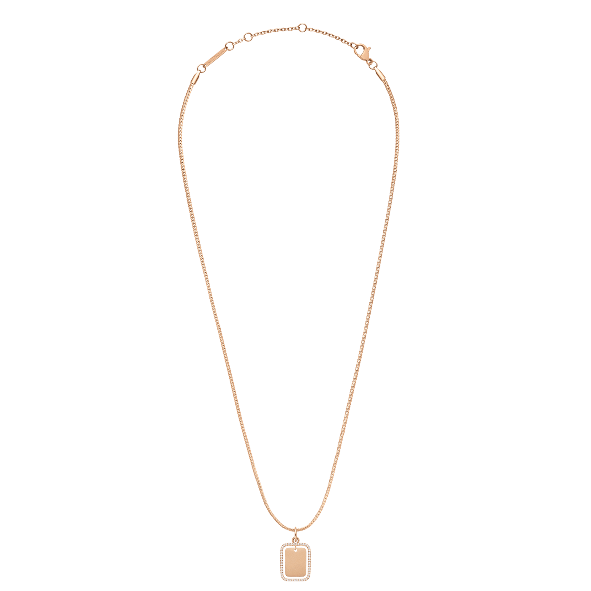 Rectangular Crystal Frame Pendant RG