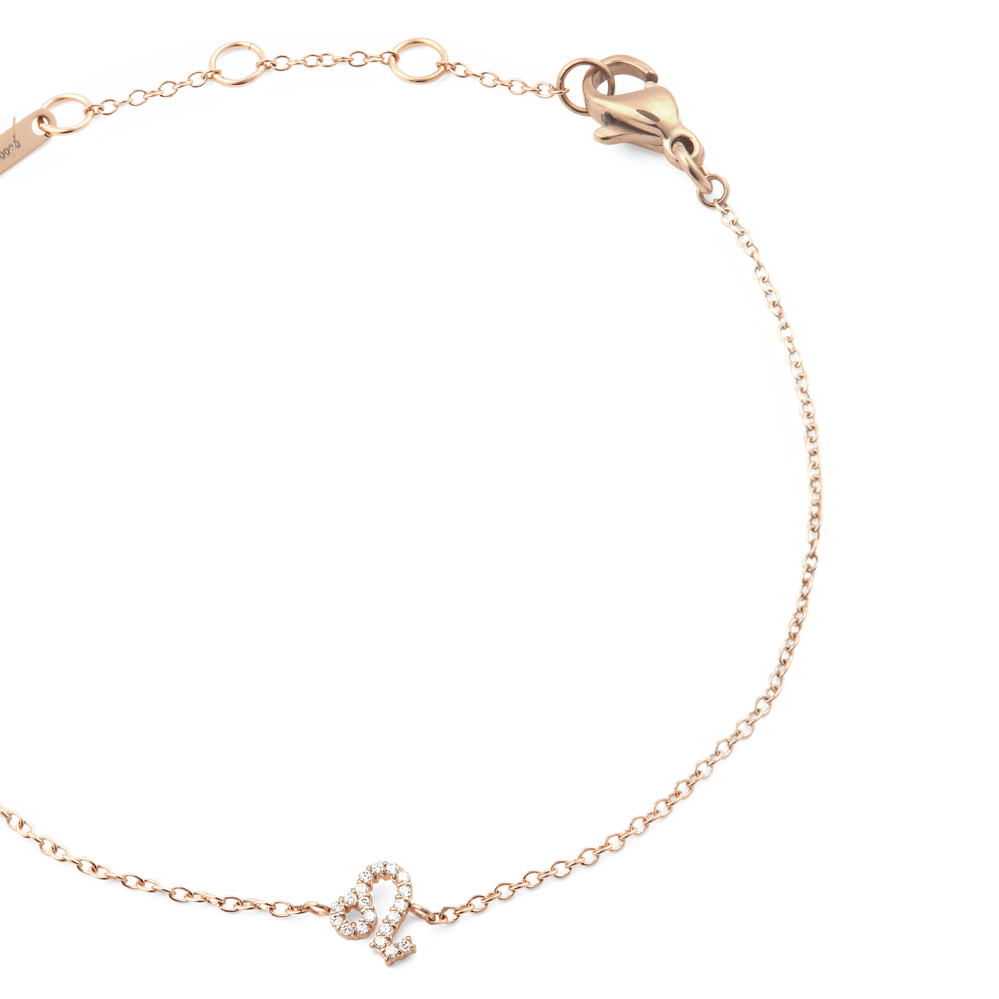 Crystal Zodiac Chain Bracelet Rose Gold