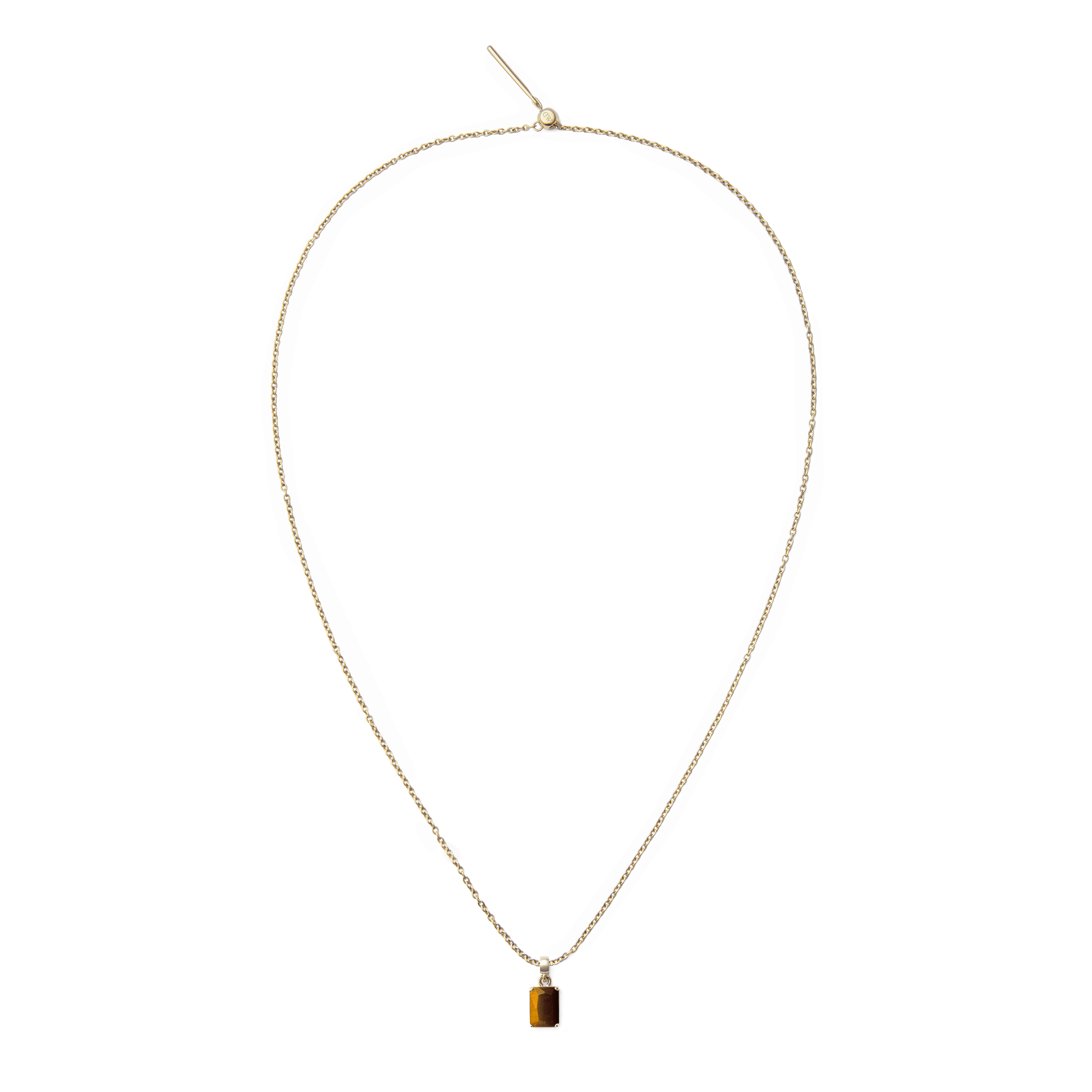 Tiger eye Octagon Gold Charm