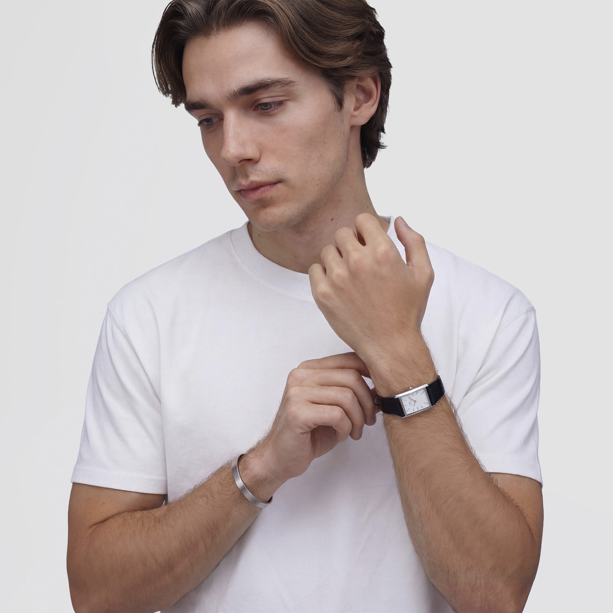 Line Cuff Brushed Silver