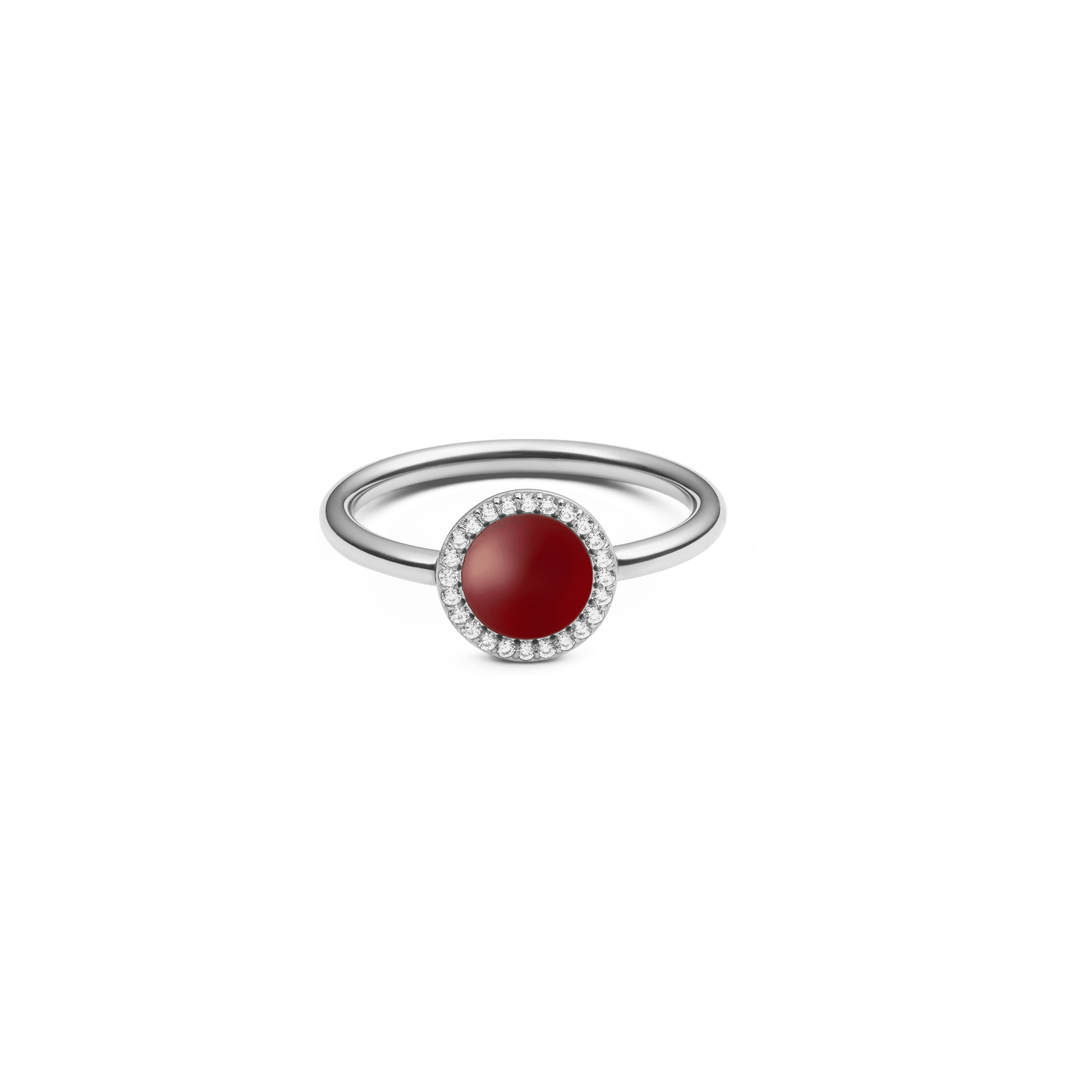 Audrey Ring Red Agathe Silver
