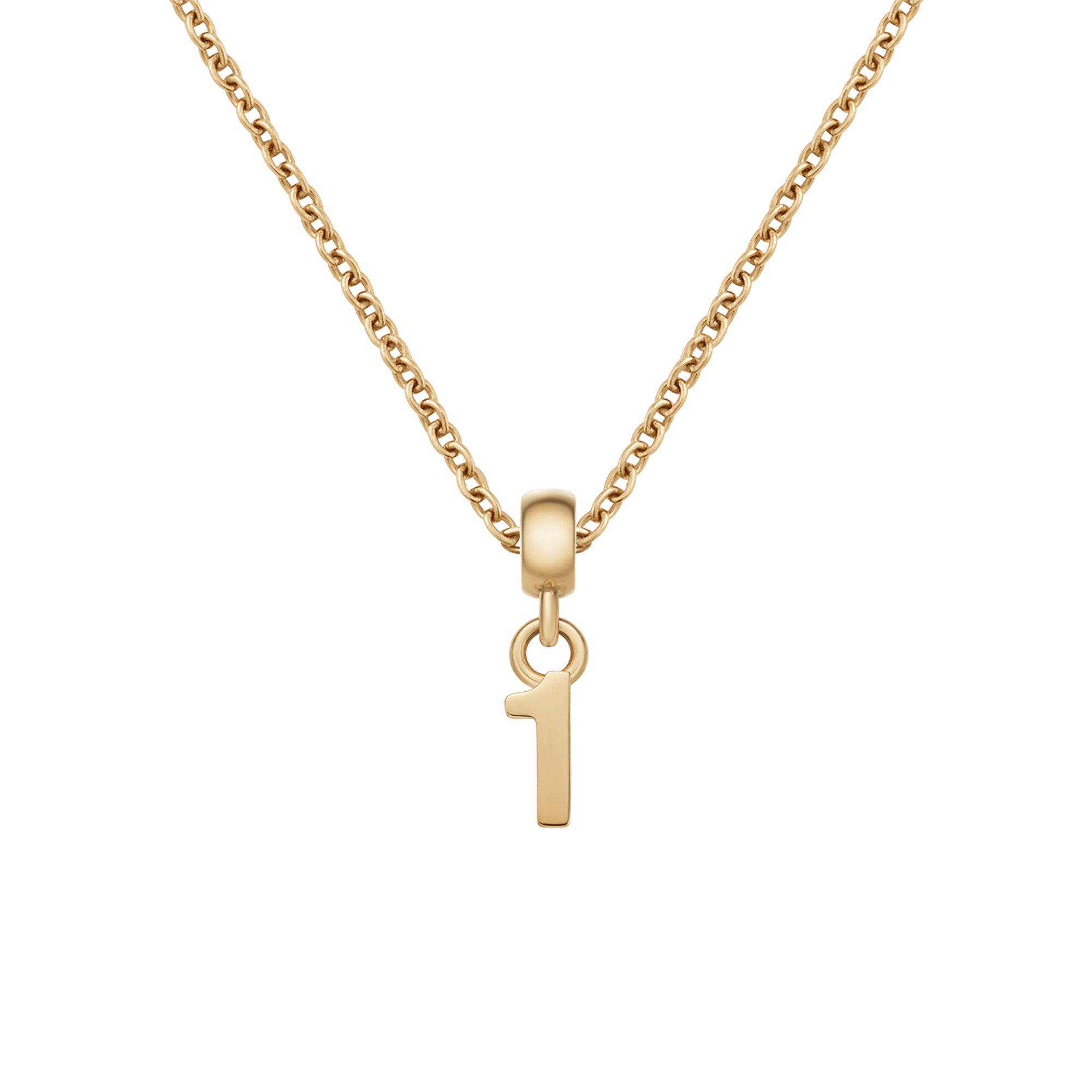Number Gold Charm + Chain Necklace G