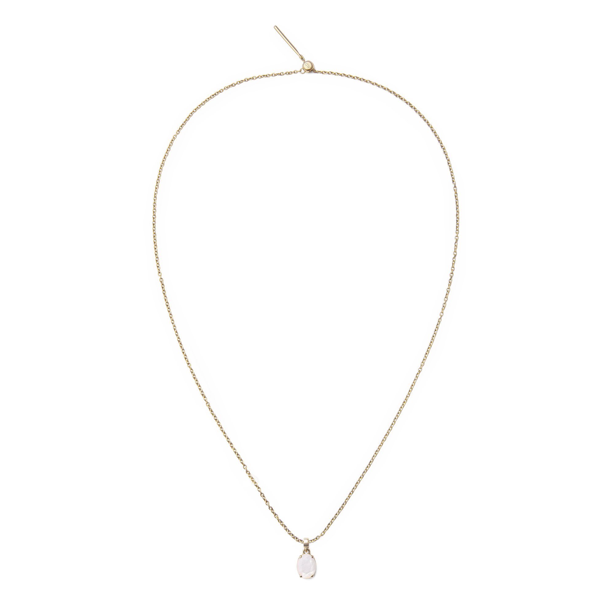 Mother of Pearl Oval Gold Charm