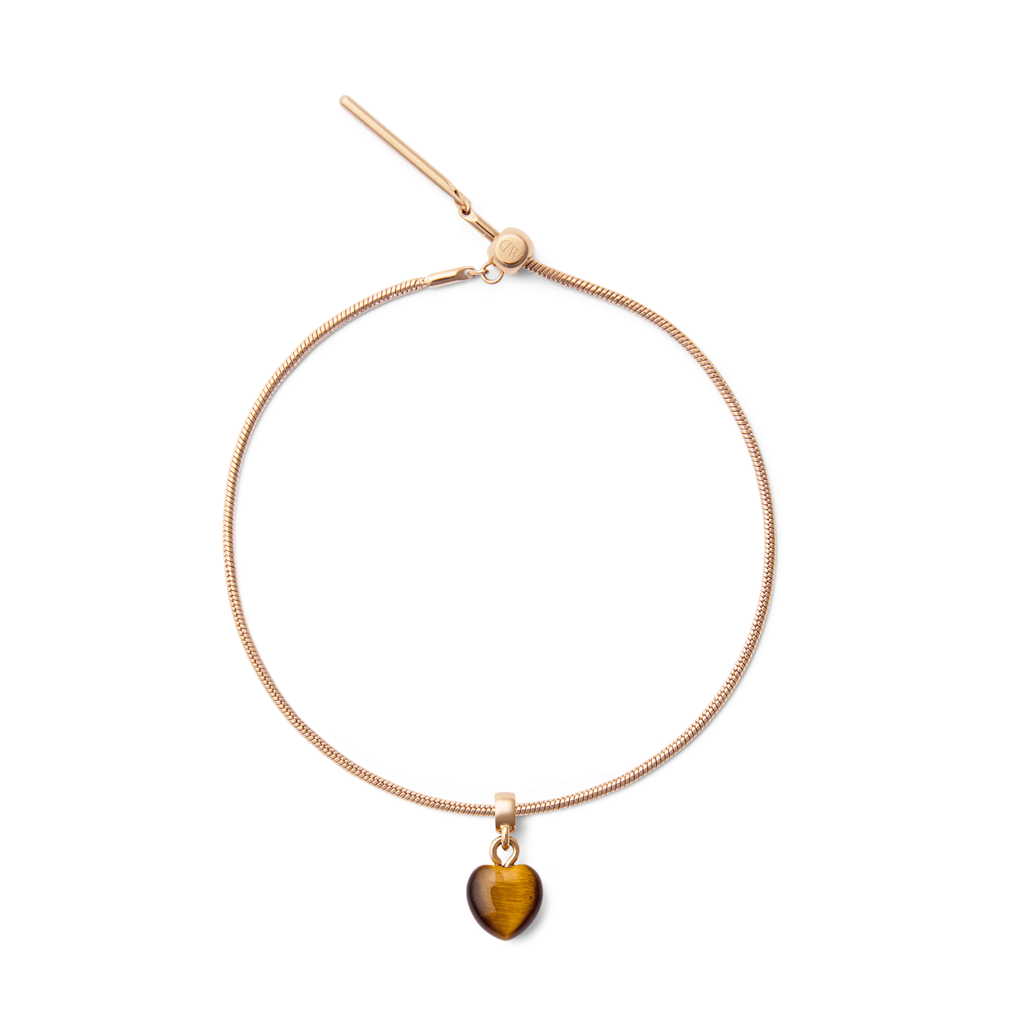 Tiger eye Heart Rose Gold Charm