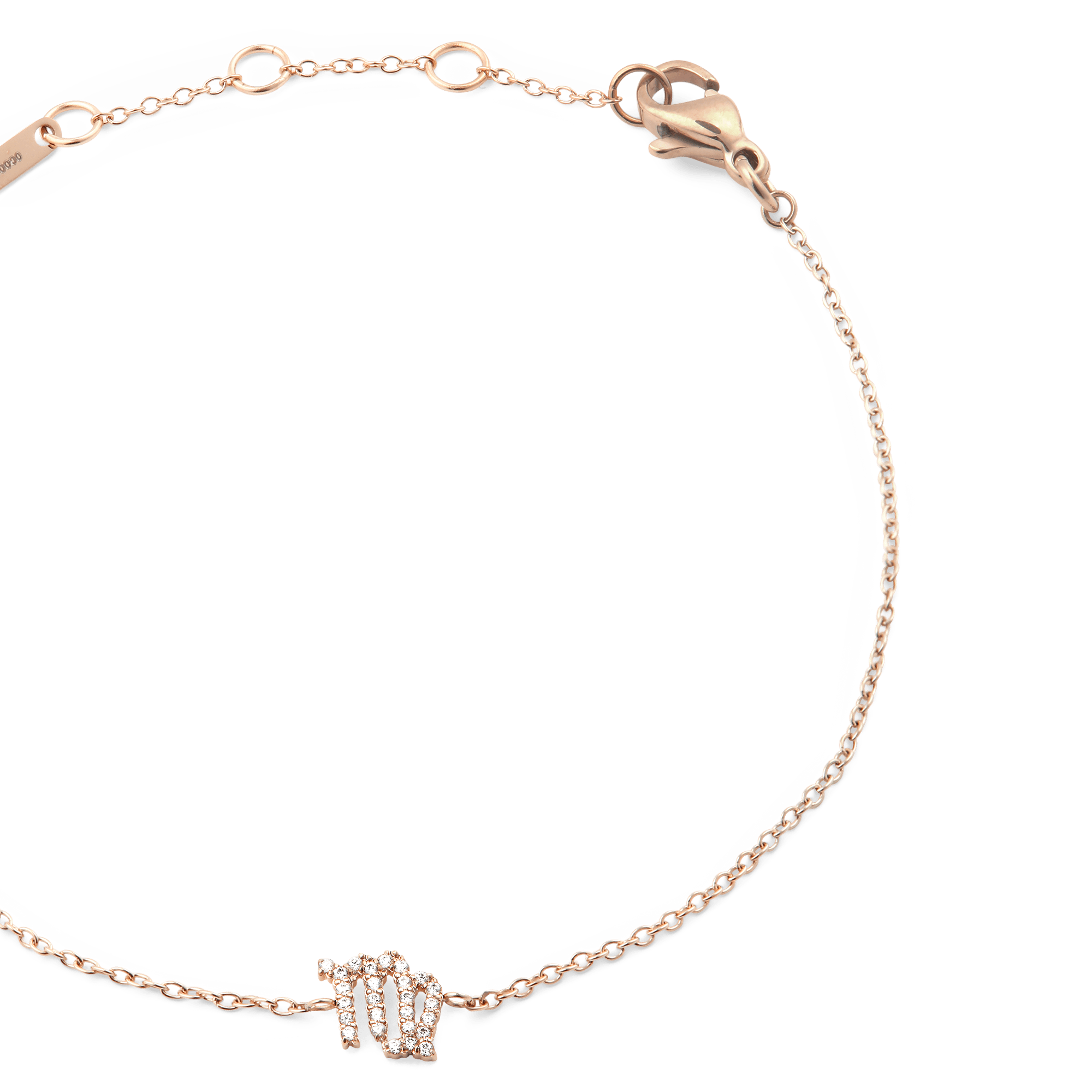 Crystal Zodiac Chain Bracelet Rose Gold