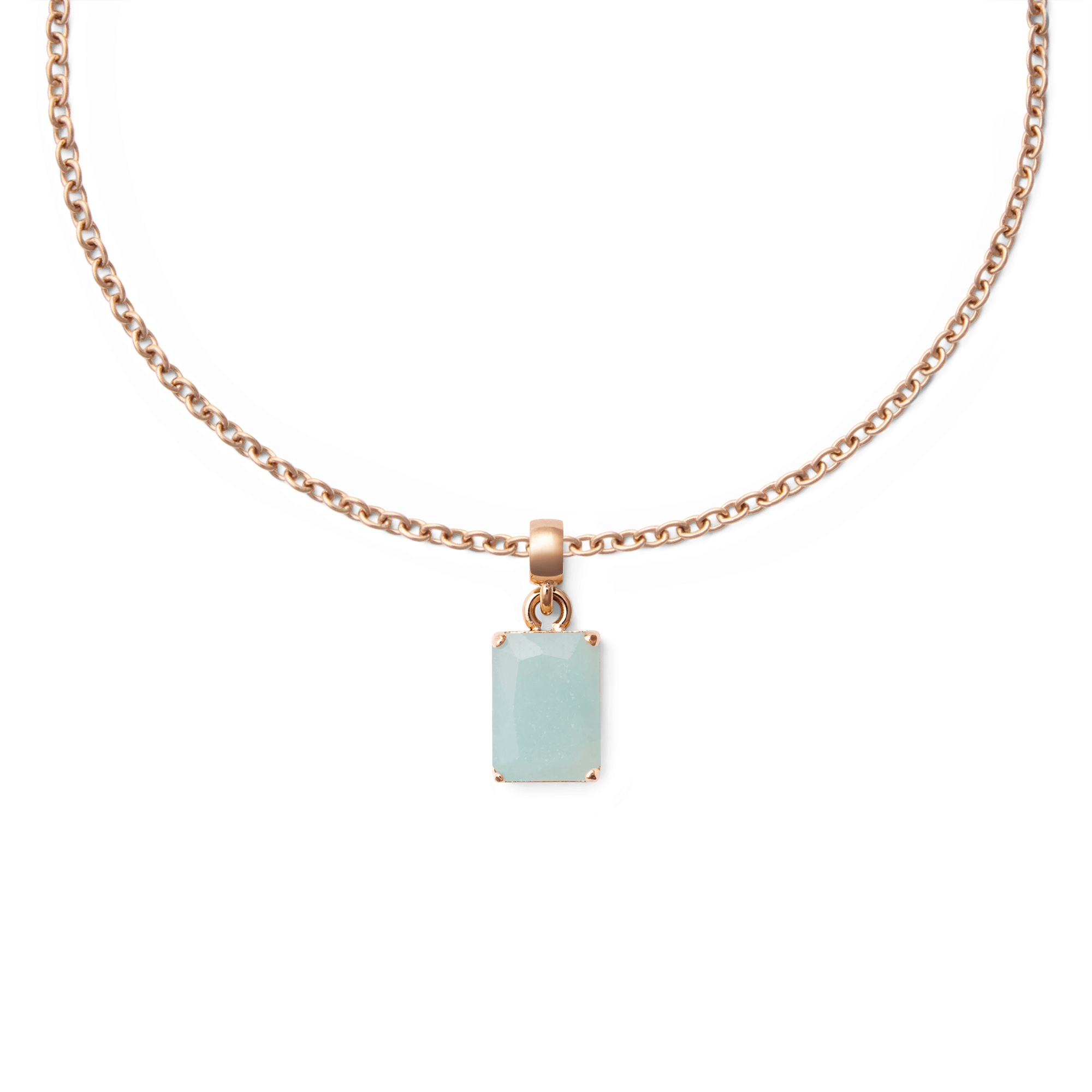 Amazonite Octagon Rose Gold Charm