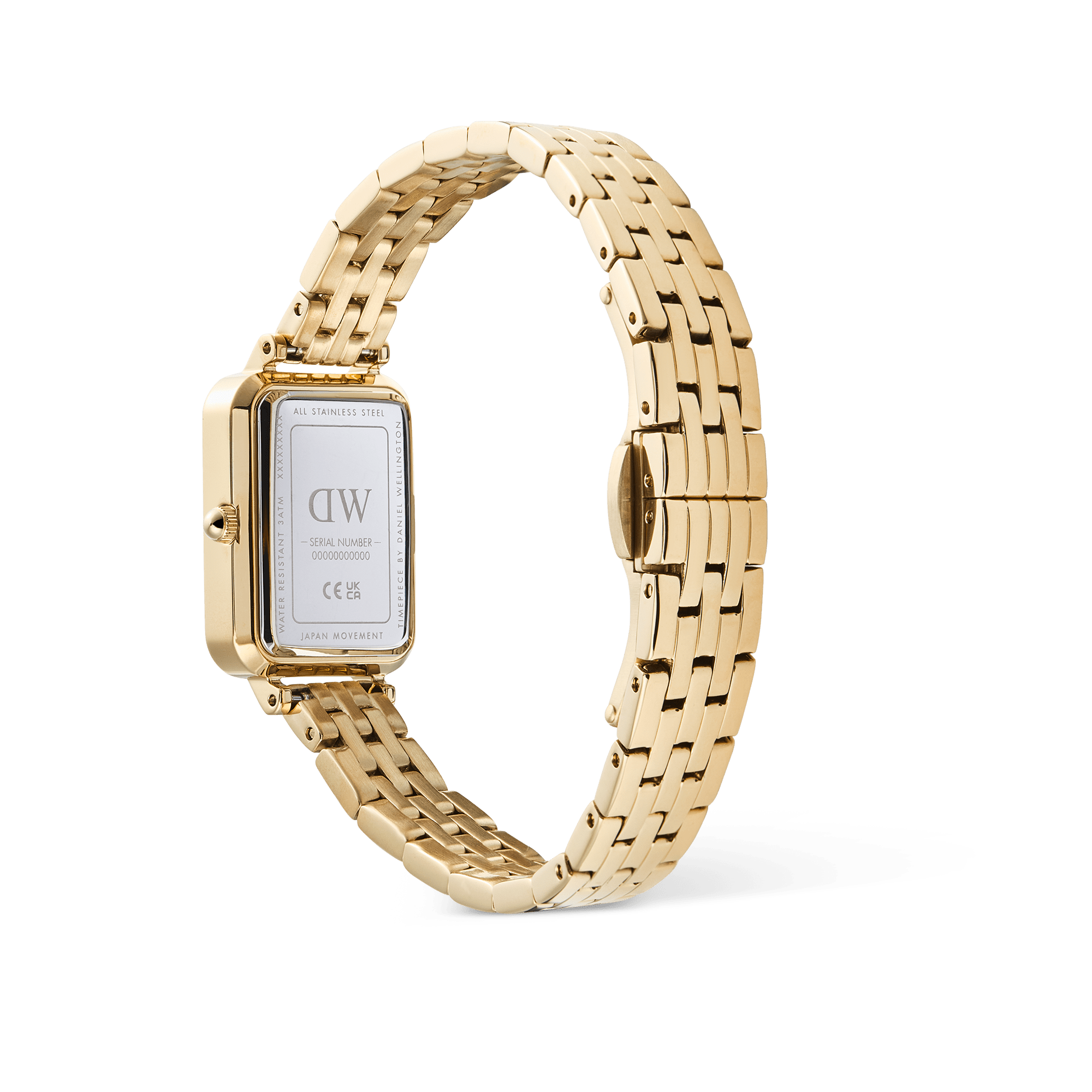 Quadro Roman Numerals Date 5-link Gold
