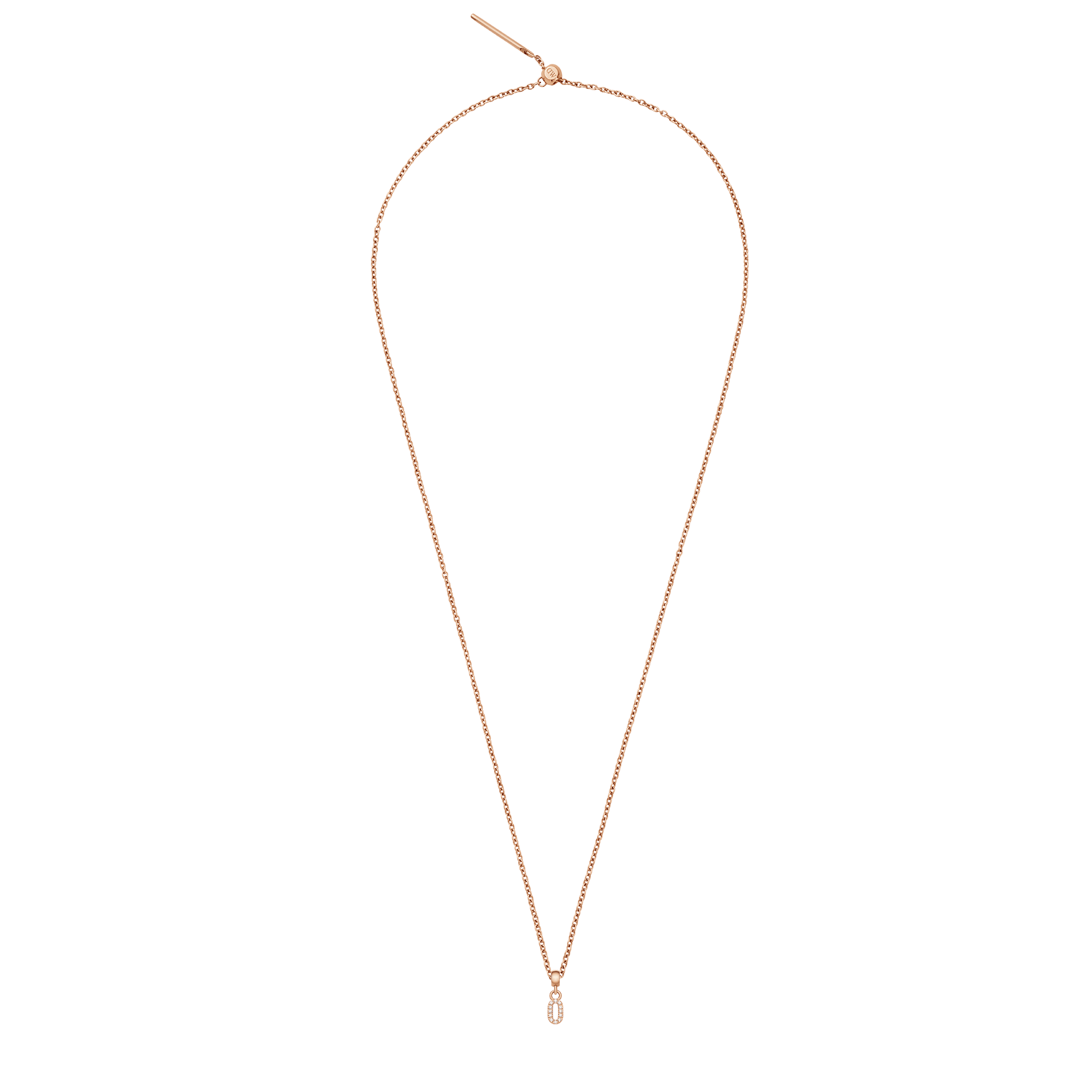 Crystal Number Charm Rose Gold