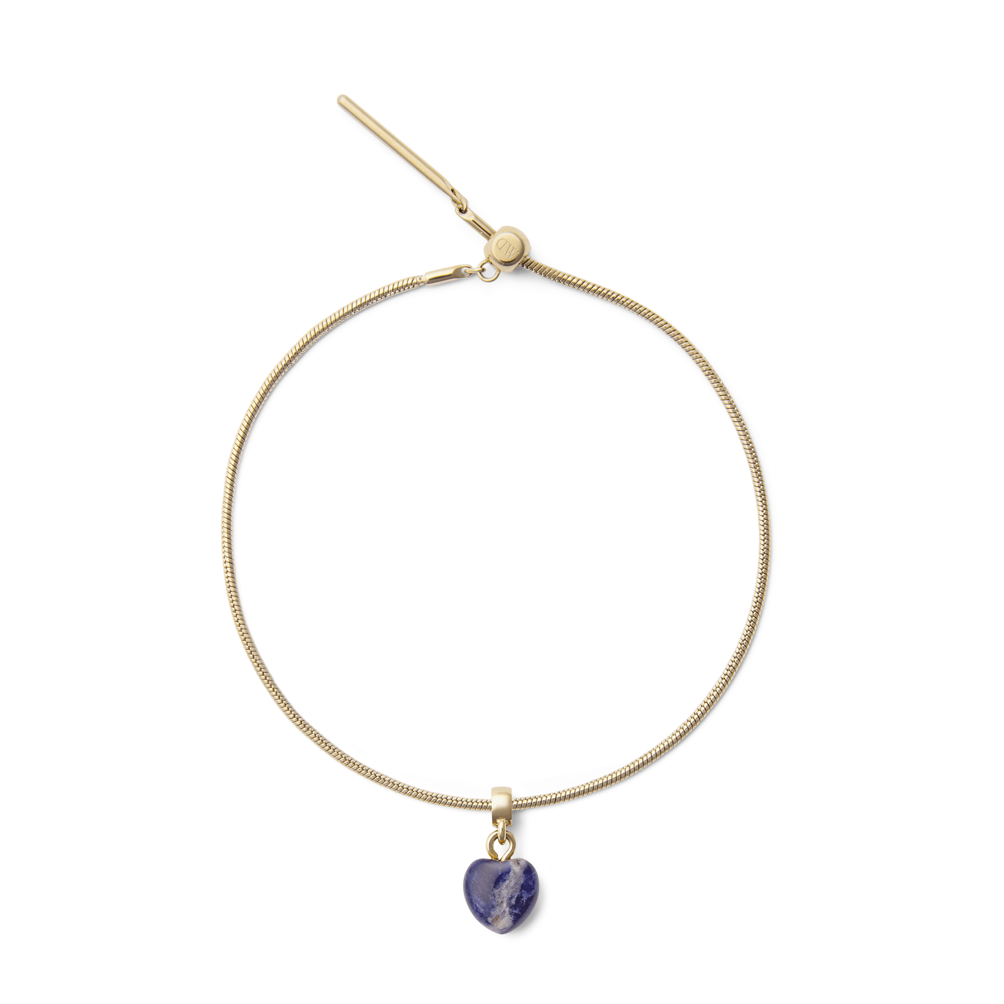 Blue Spot Heart Gold Charm
