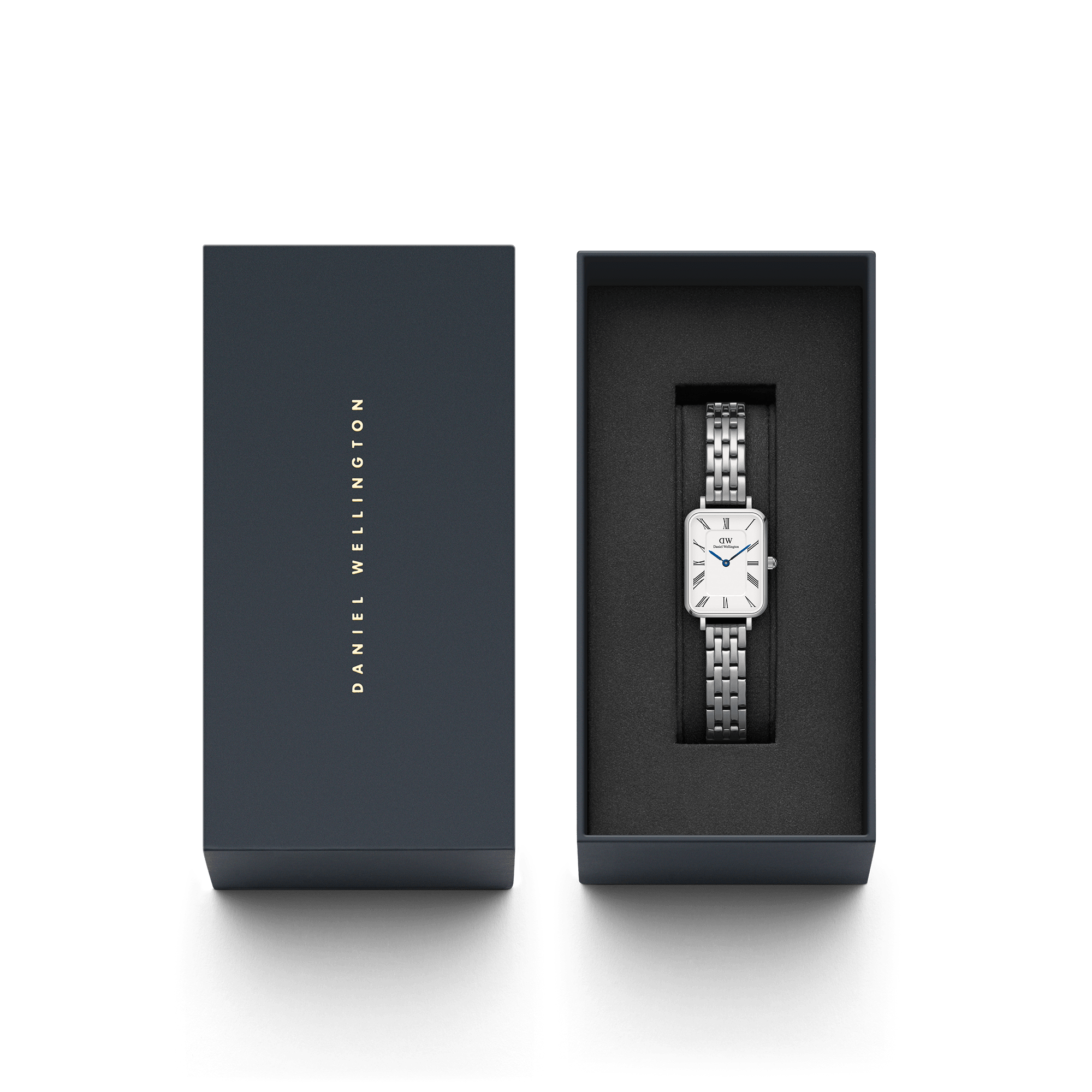 Quadro Roman Numerals 5-Link Silver