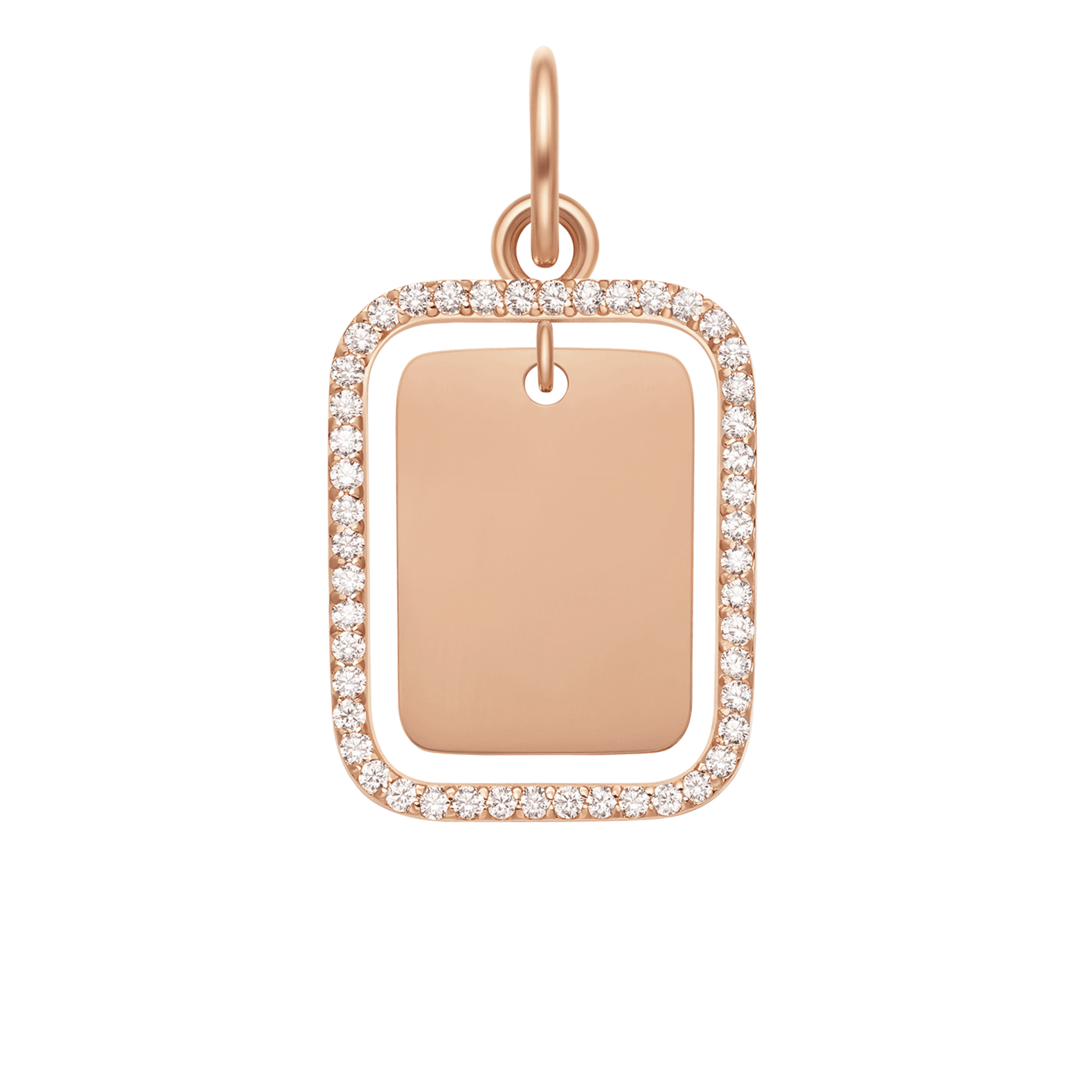 Rectangular Crystal Frame Pendant RG