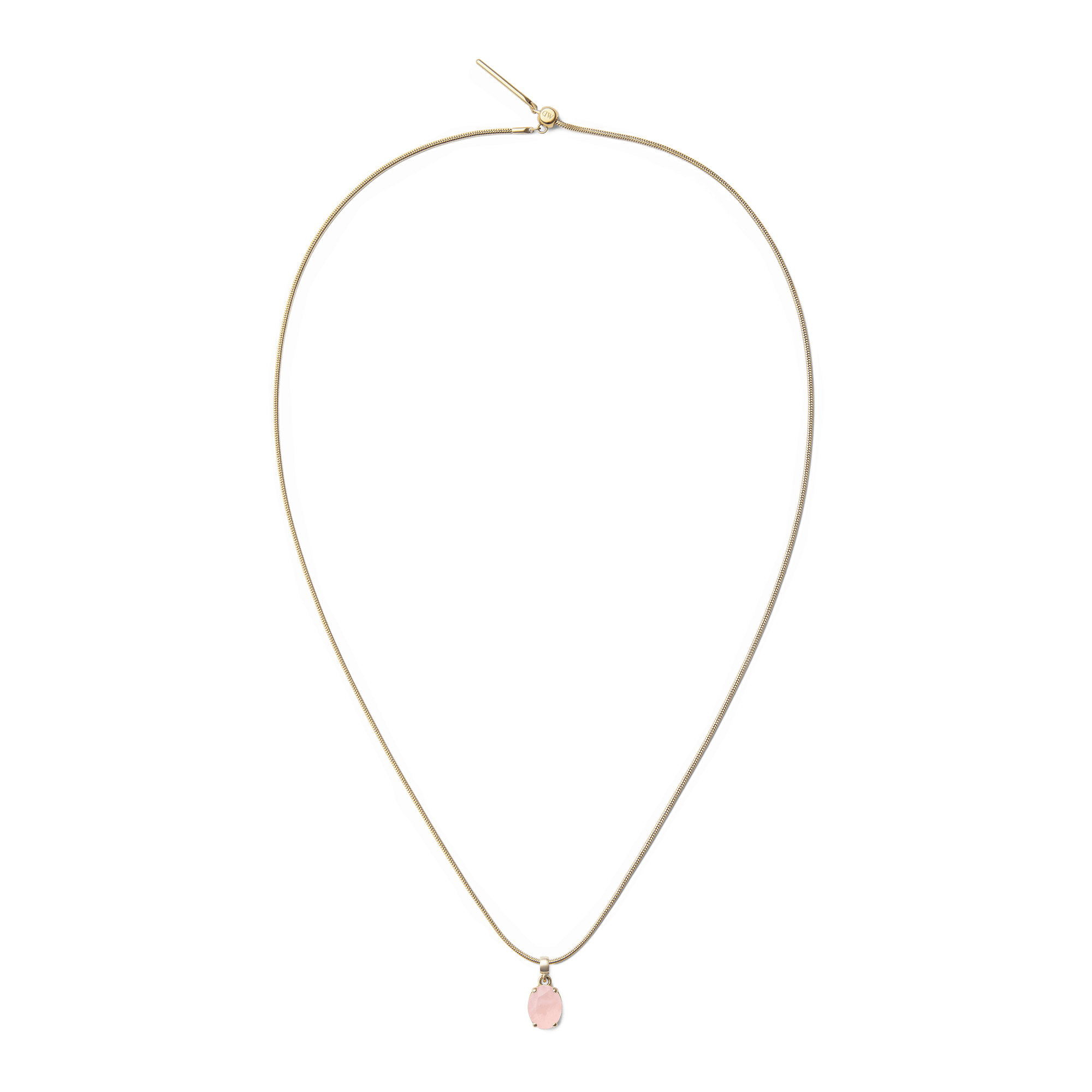 Rose Quartz Oval Gold Charm