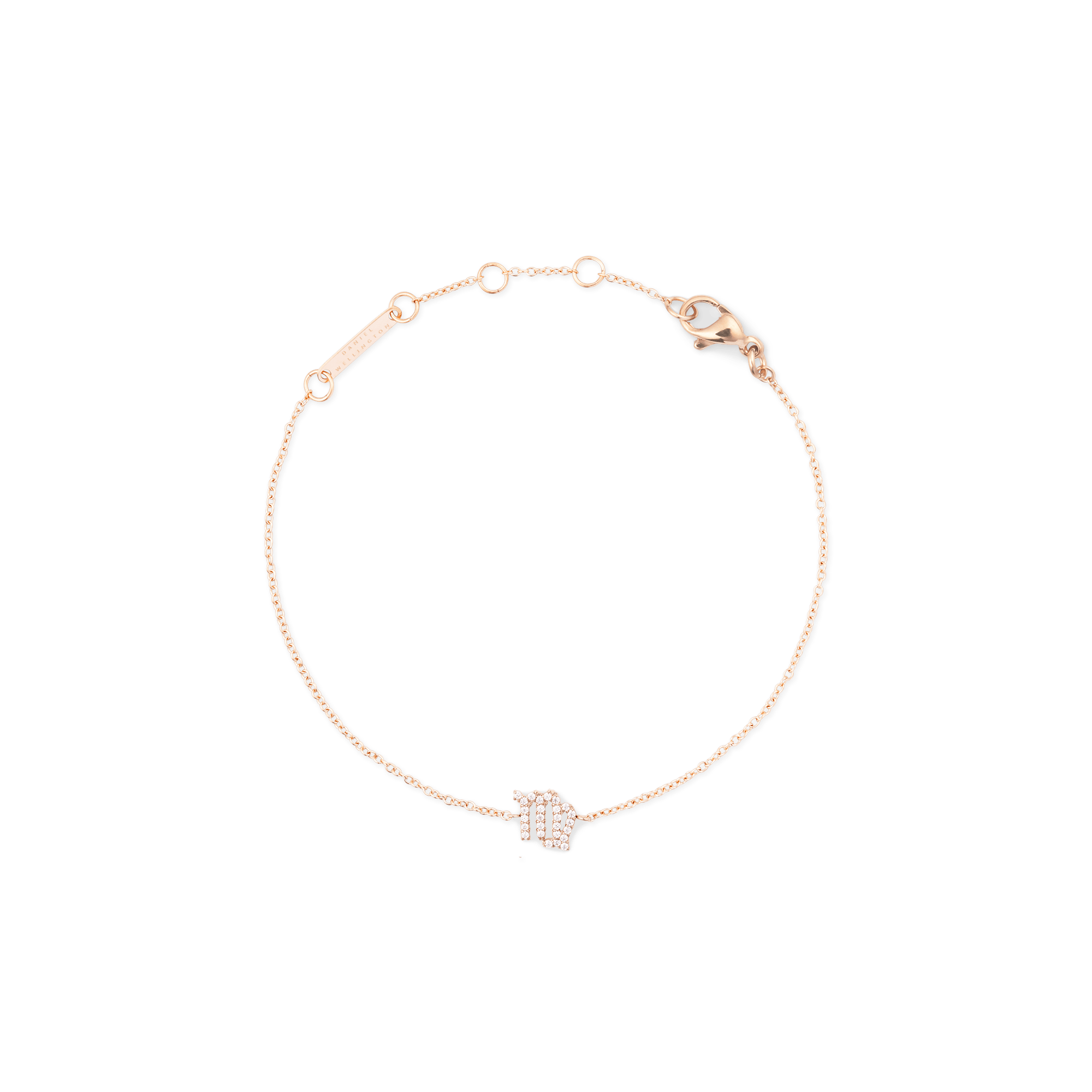 Crystal Zodiac Chain Bracelet Rose Gold