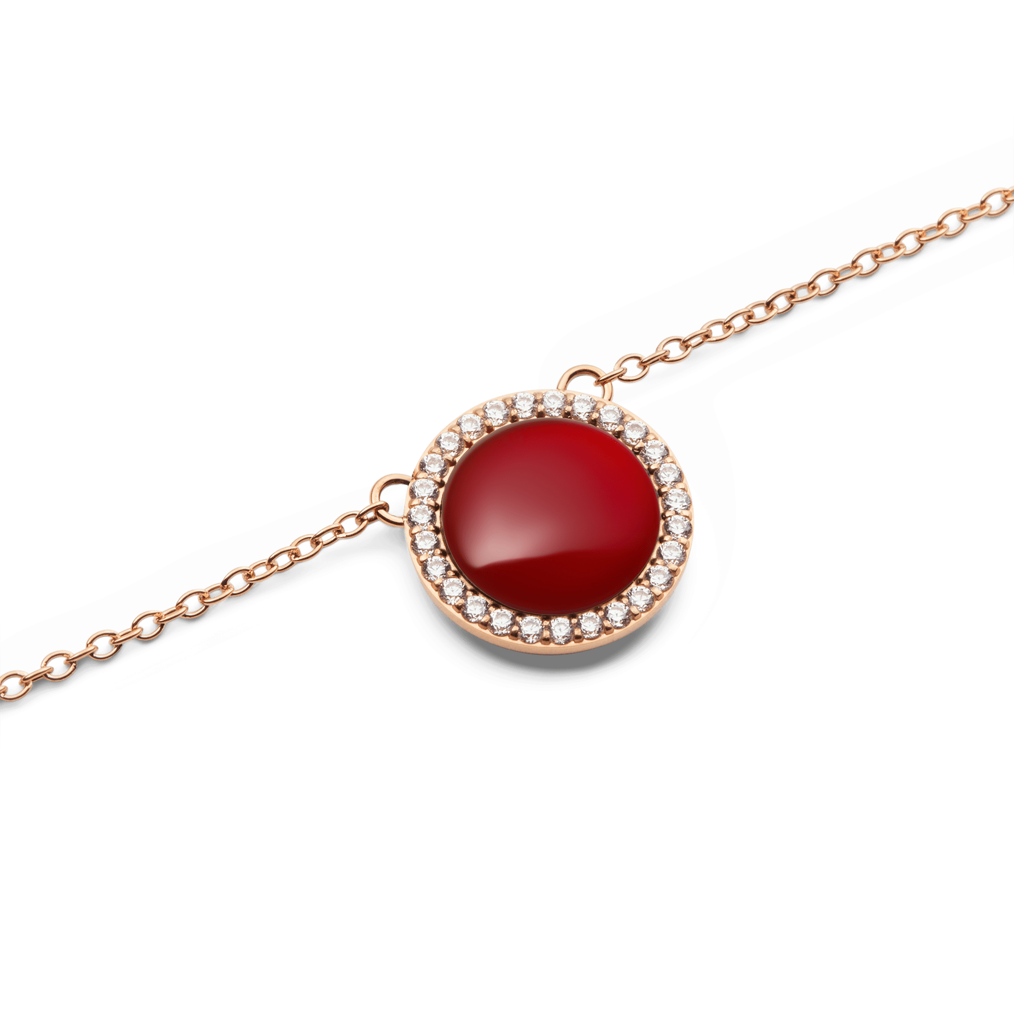 Audrey Necklace Red Agathe Rose Gold