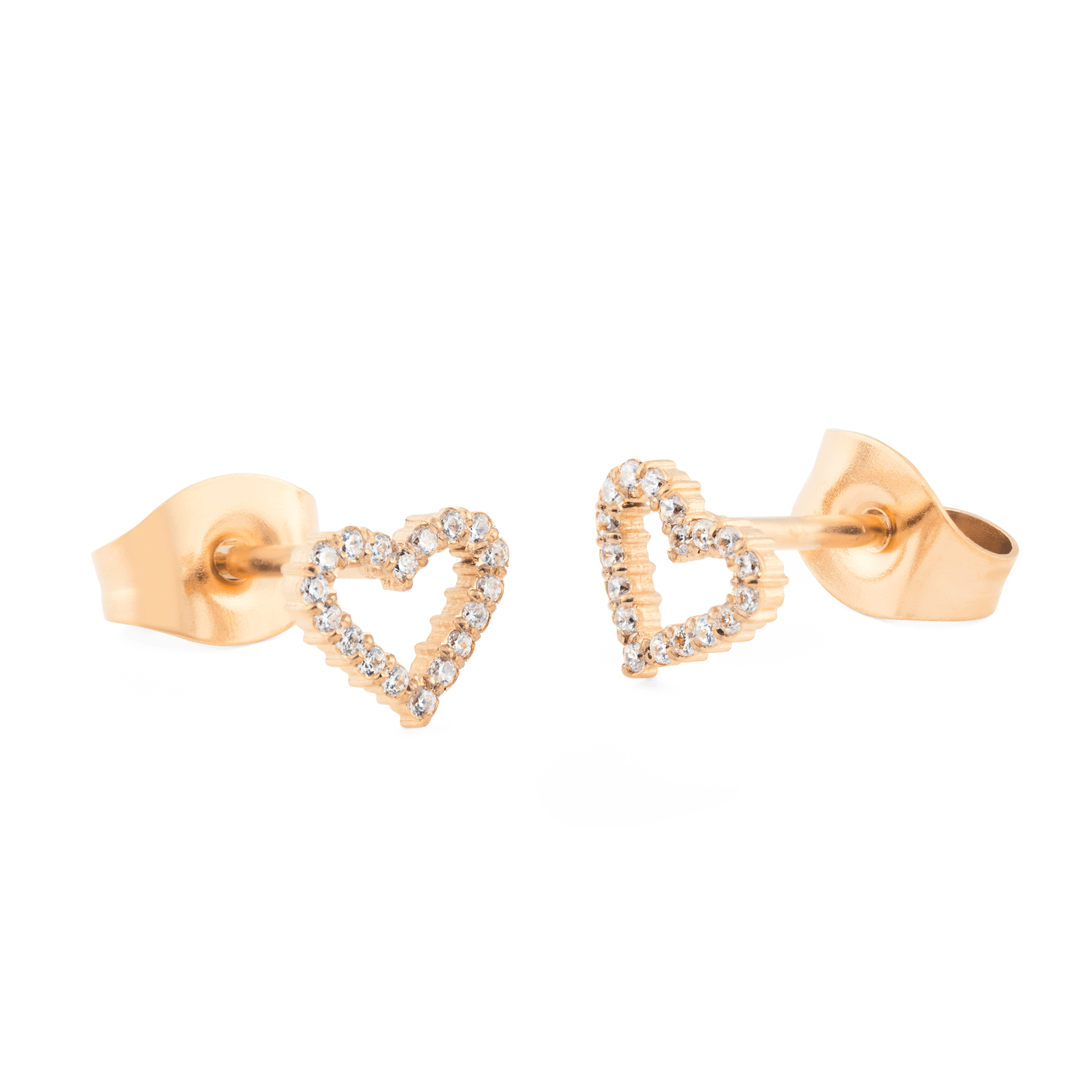 Mirelle Heart Earrings Rose Gold