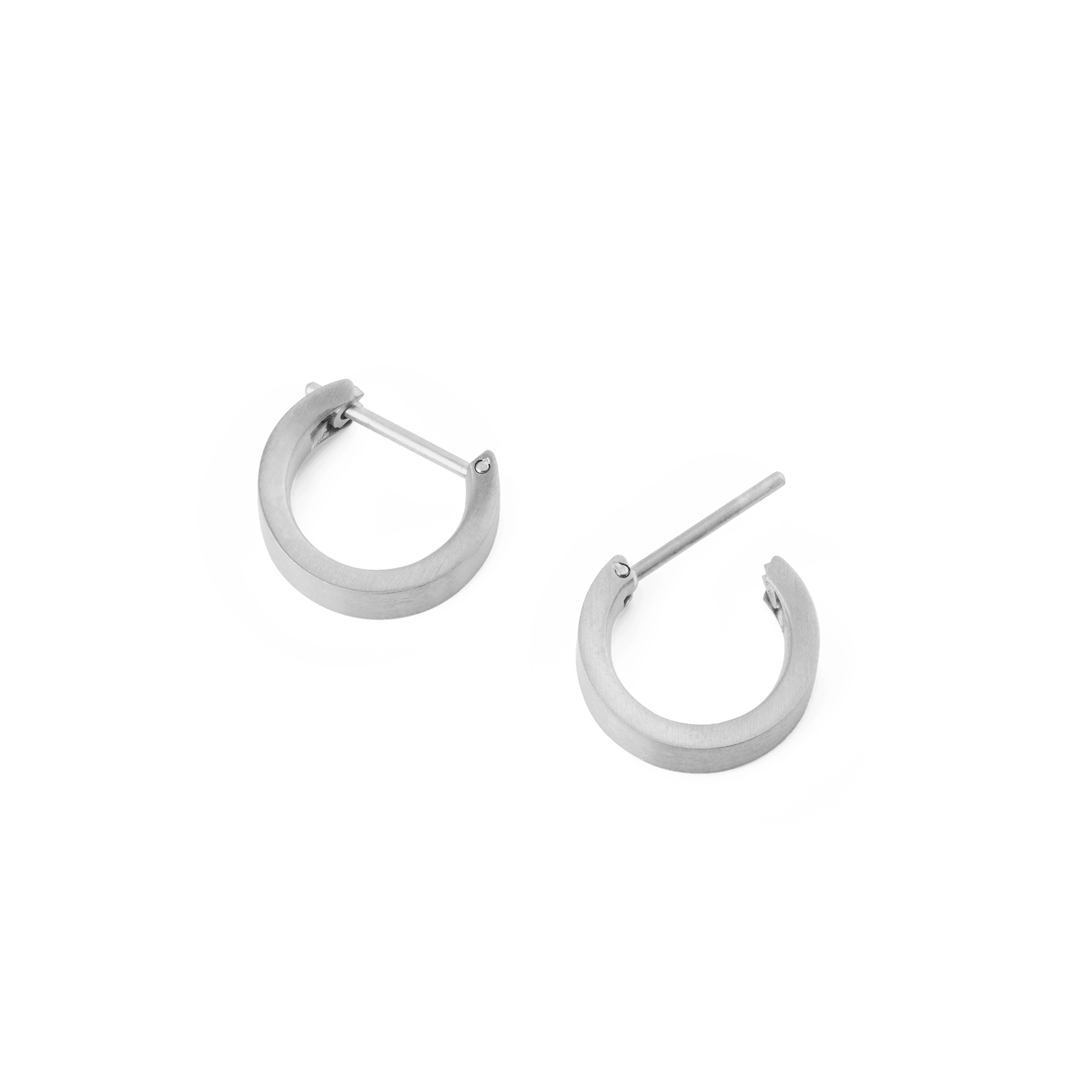 Line Earrings Brushed Silver 3.5mm