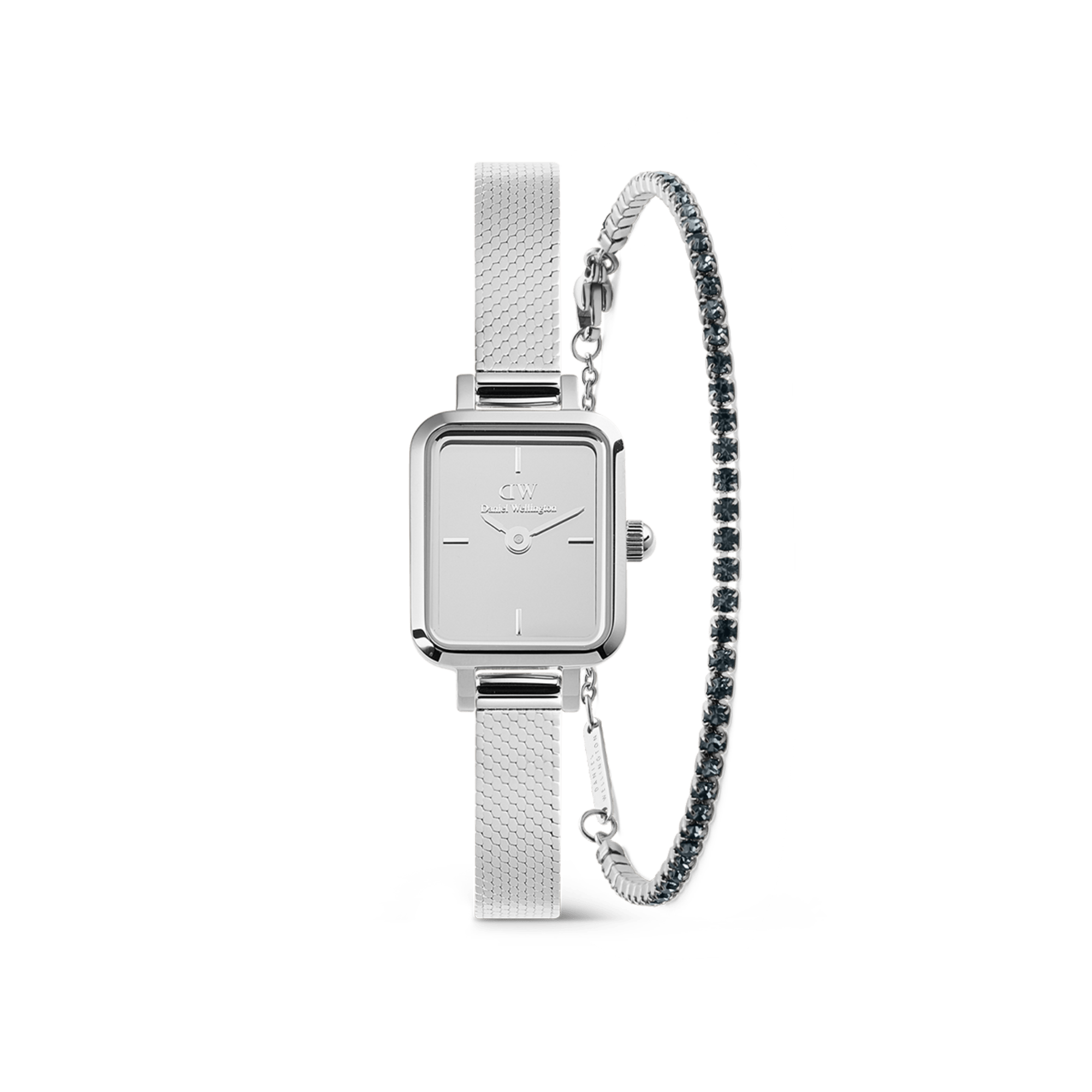 Quadro Reflection & Classic Tennis Bracelet Silver Set