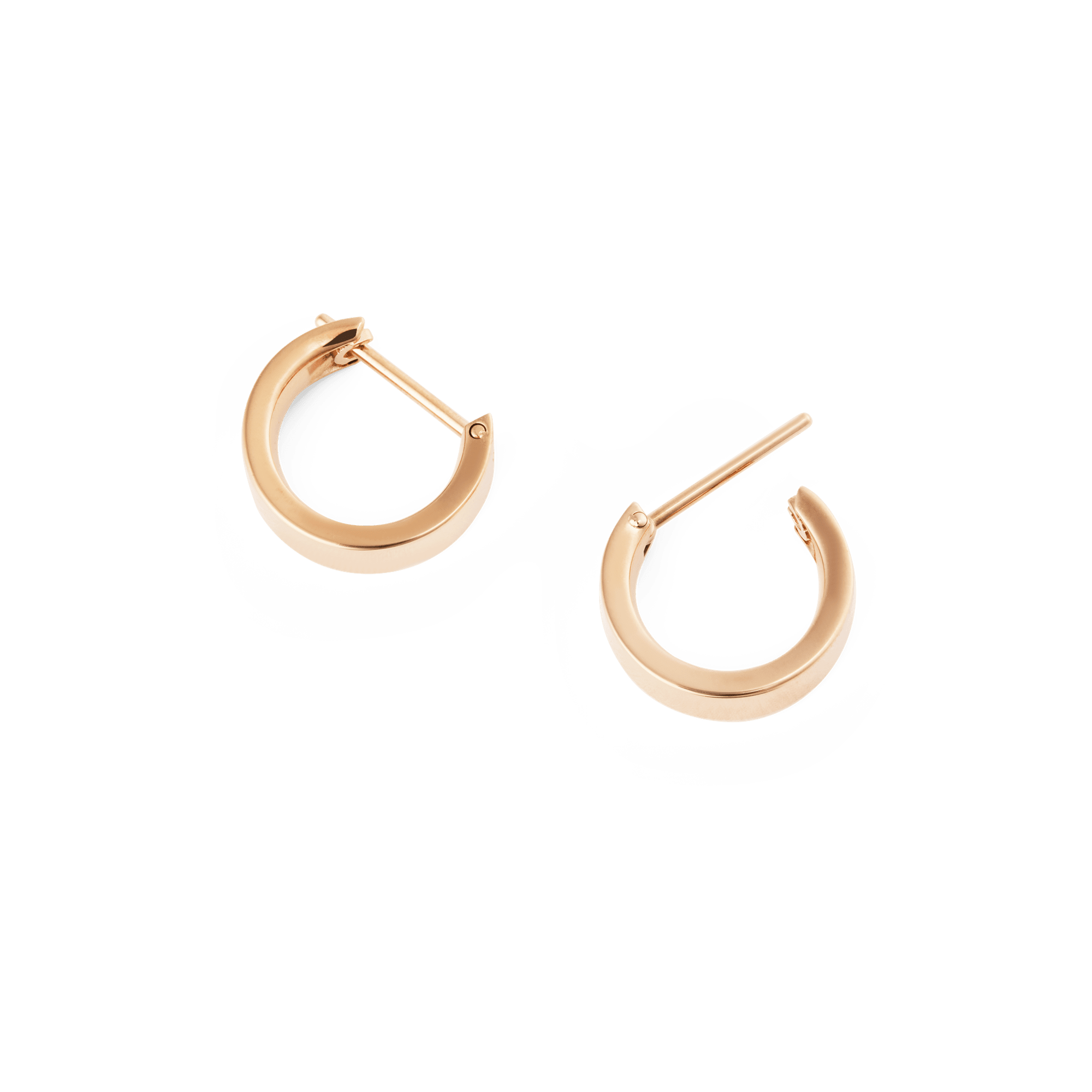 Line Earrings Polished Rose Gold 3.5mm