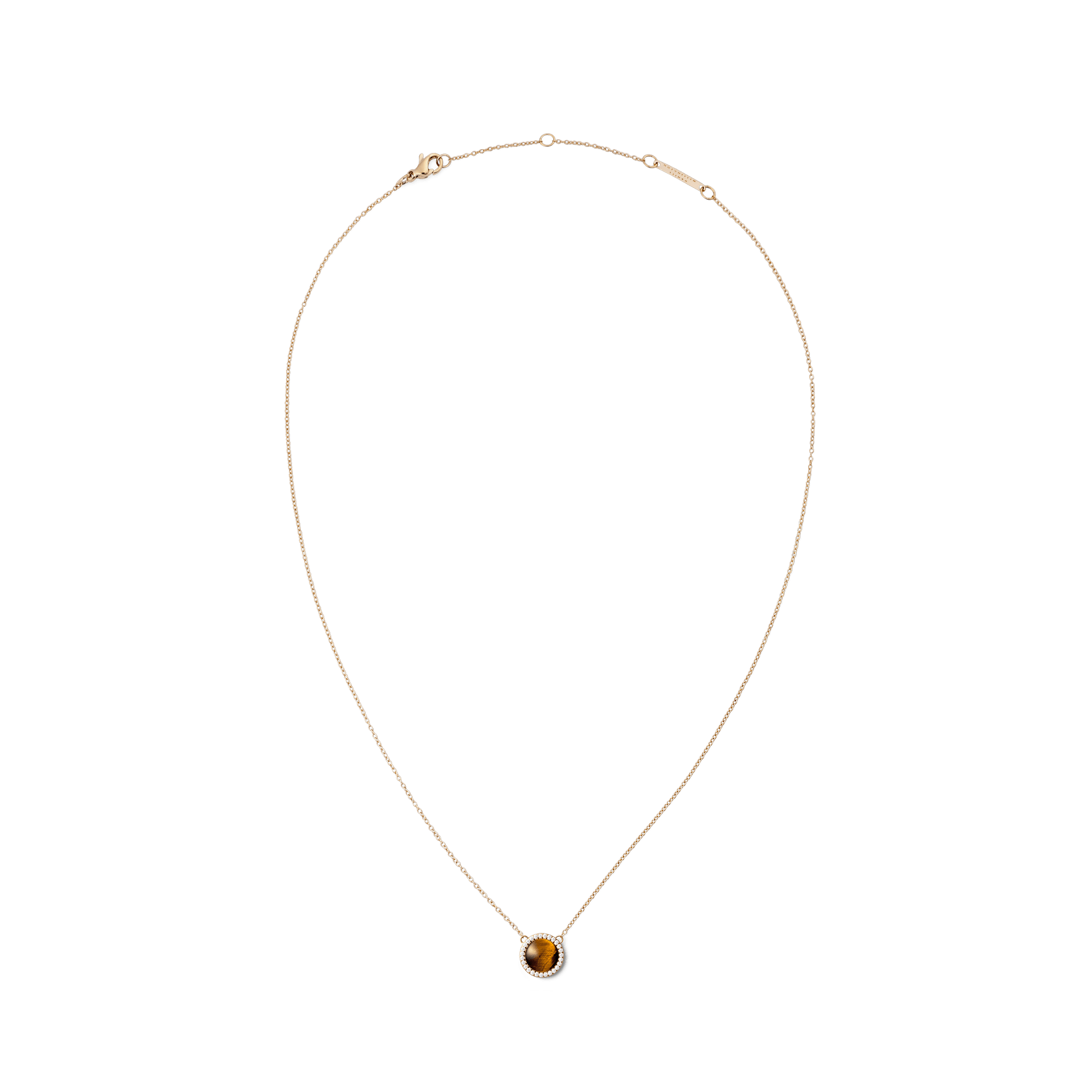 Audrey Necklace Tiger Eye Rose Gold