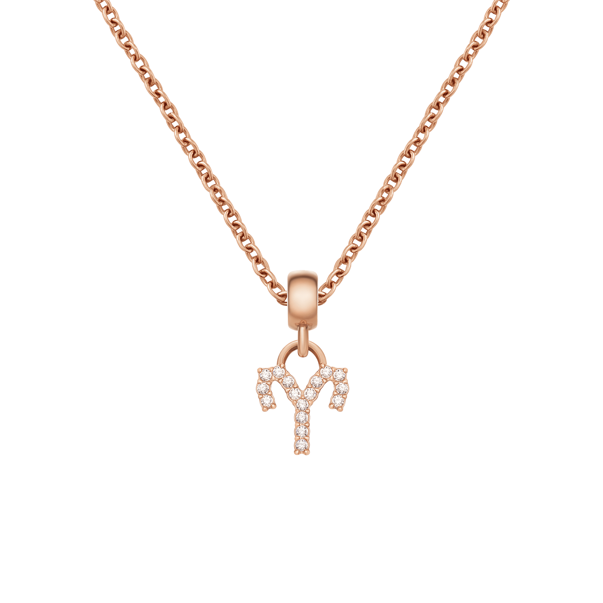 Crystal Zodiac Charm Rose Gold