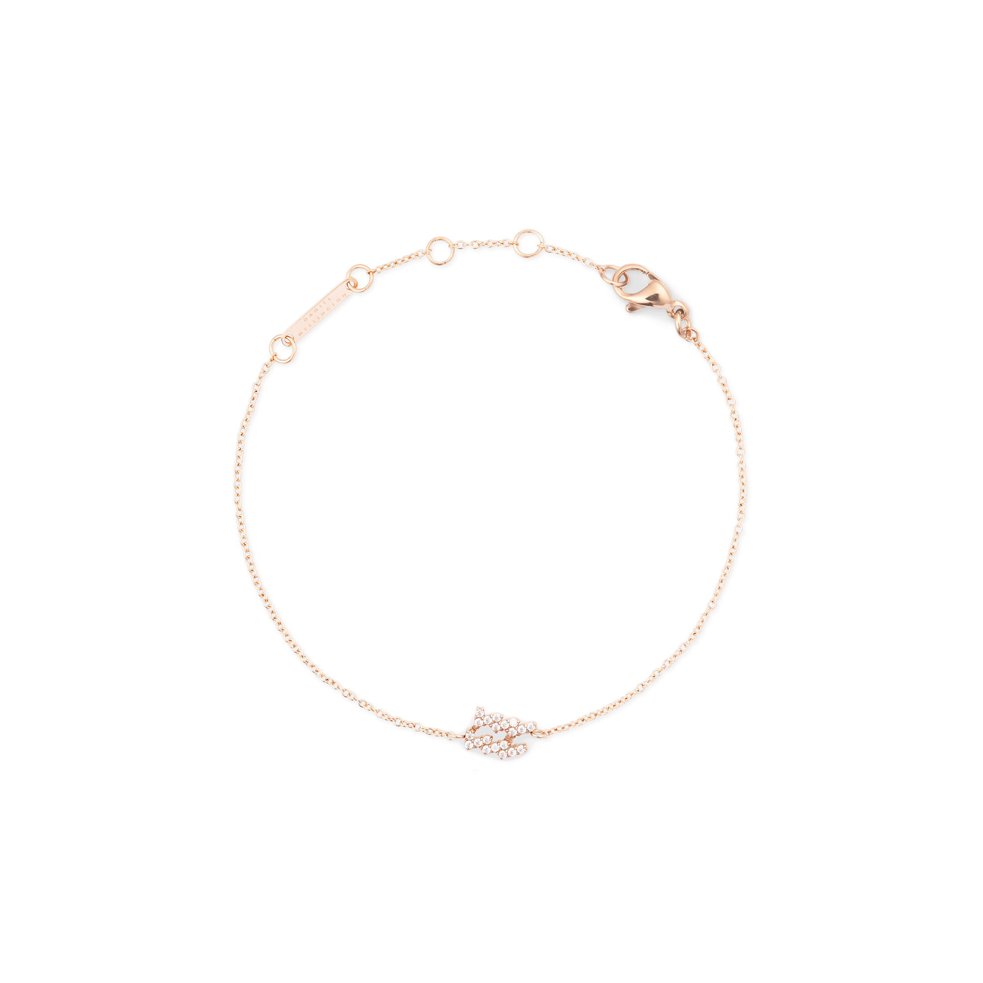 Crystal Zodiac Chain Bracelet Rose Gold