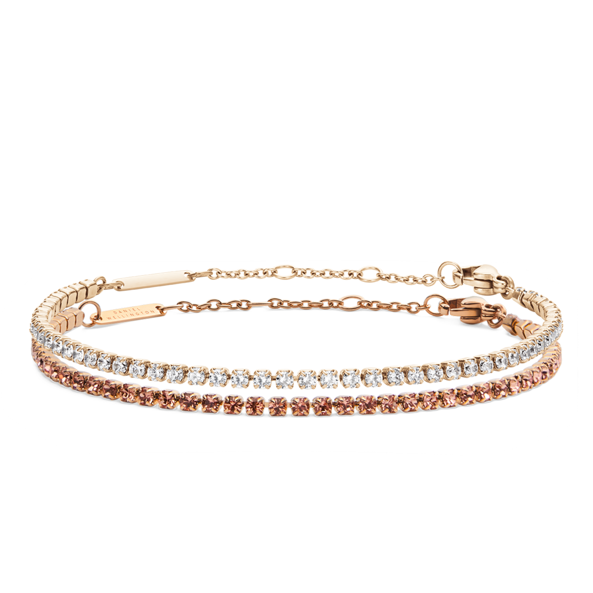 Tennis Bracelet Apricot Rose Gold Set