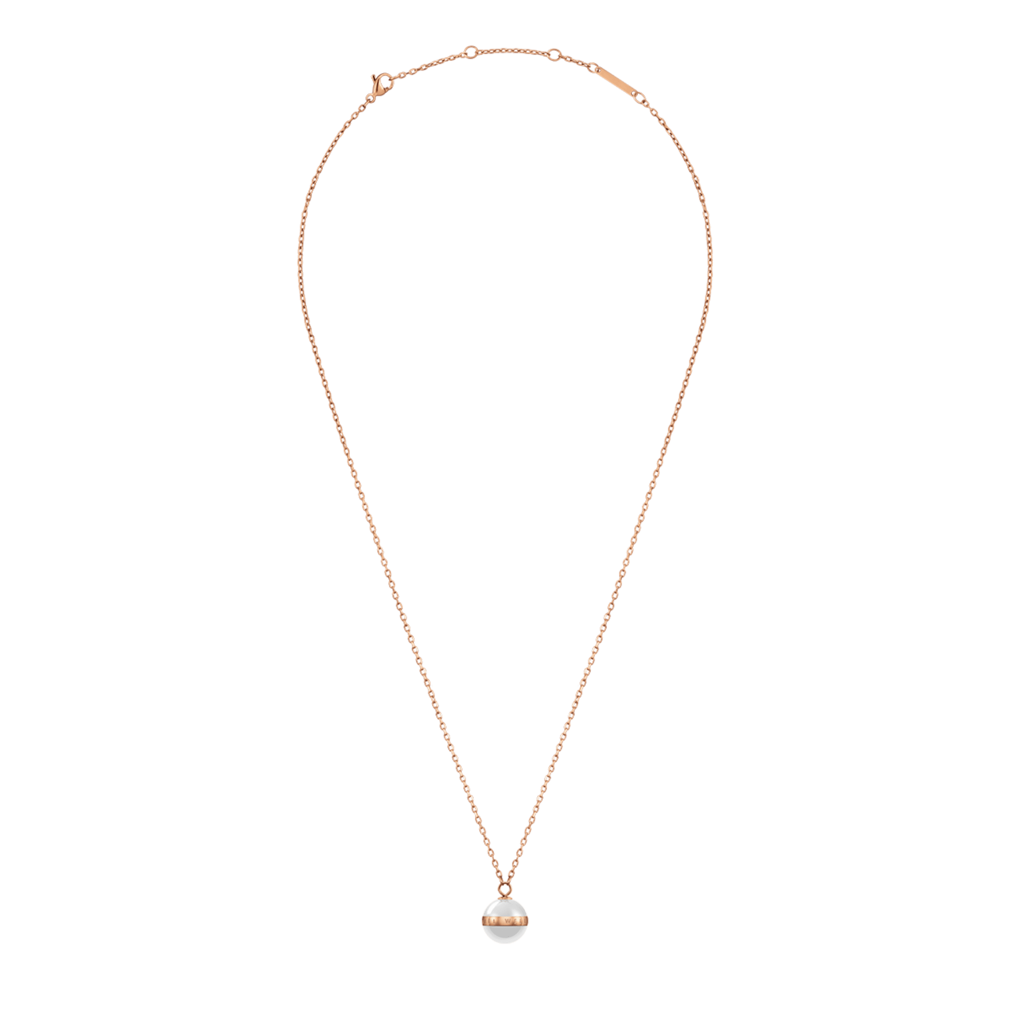 Aspiration Necklace Rose Gold Satin White