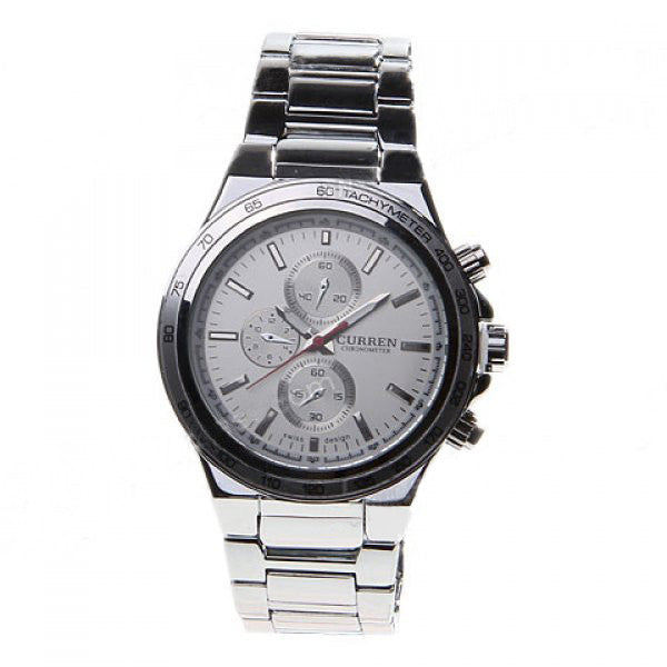 Curren Quartz Men's Chronograph (White 4.7cm Dial) - CUR099