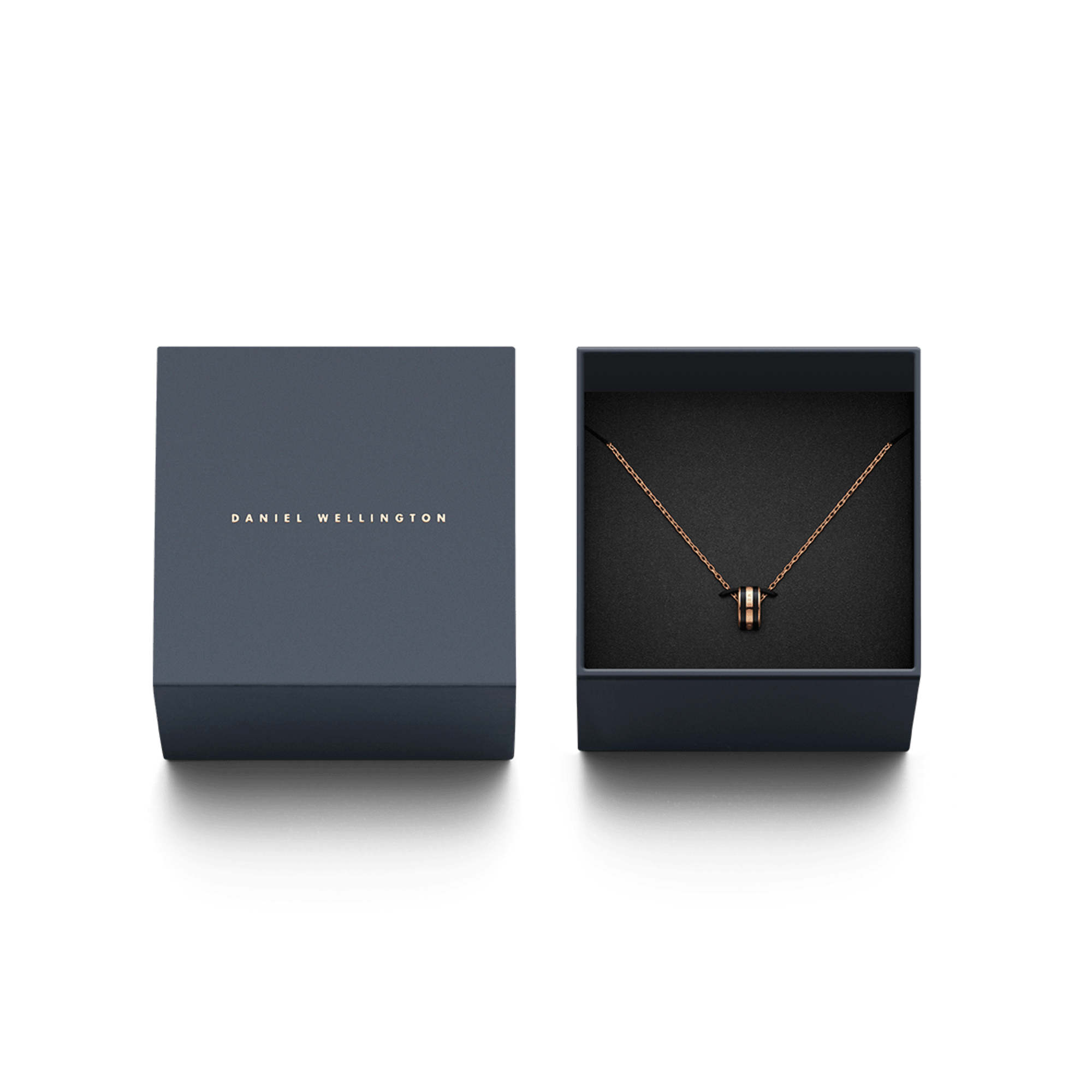 Emalie Necklace Rose Gold Black