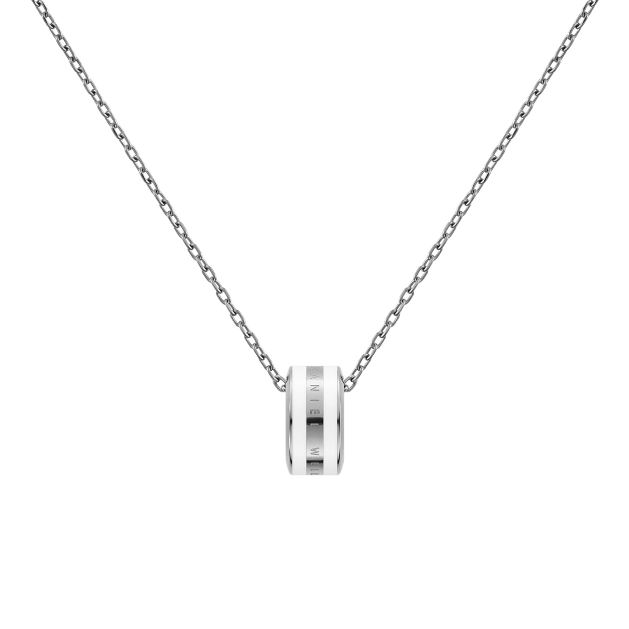 Emalie Necklace Silver Satin White