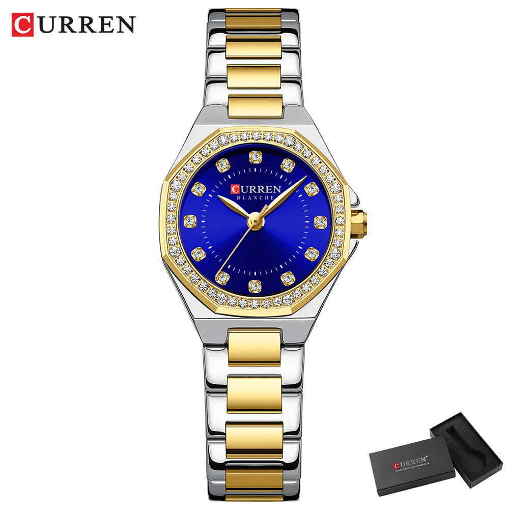 Curren Women's Sparkling Rhinestone Blanche Watch (Dial 2.1 cm) - CUR229