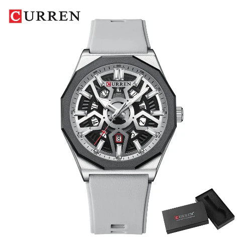 Curren Luxury Waterproof Silicone Band Quartz Watch (Dial 4.4cm) - CUR231
