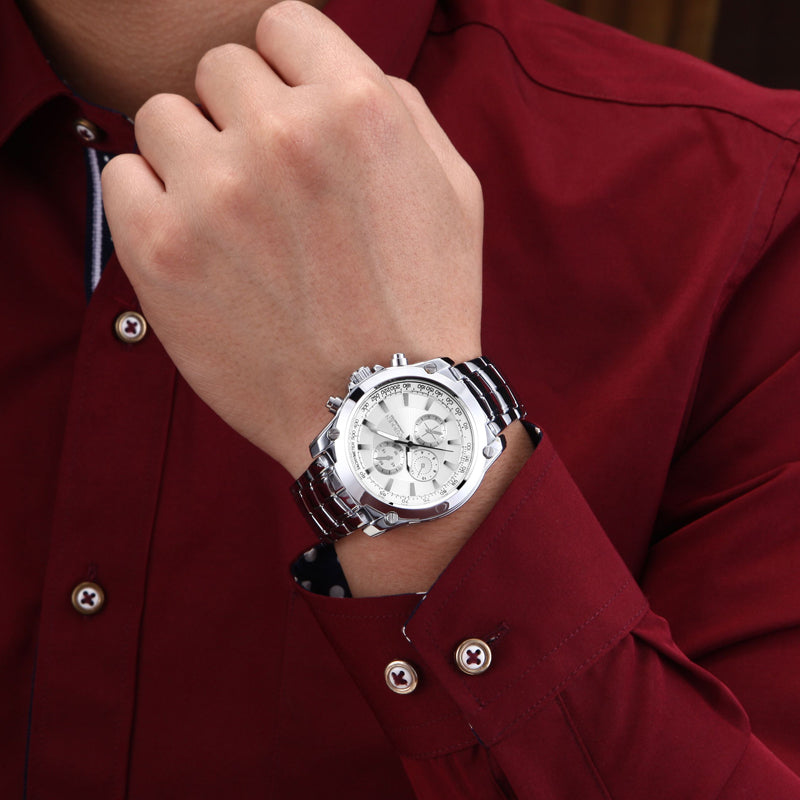 Curren Men's Stainless Steel Waterproof Chronograph (Dial 4.0cm) - CUR116